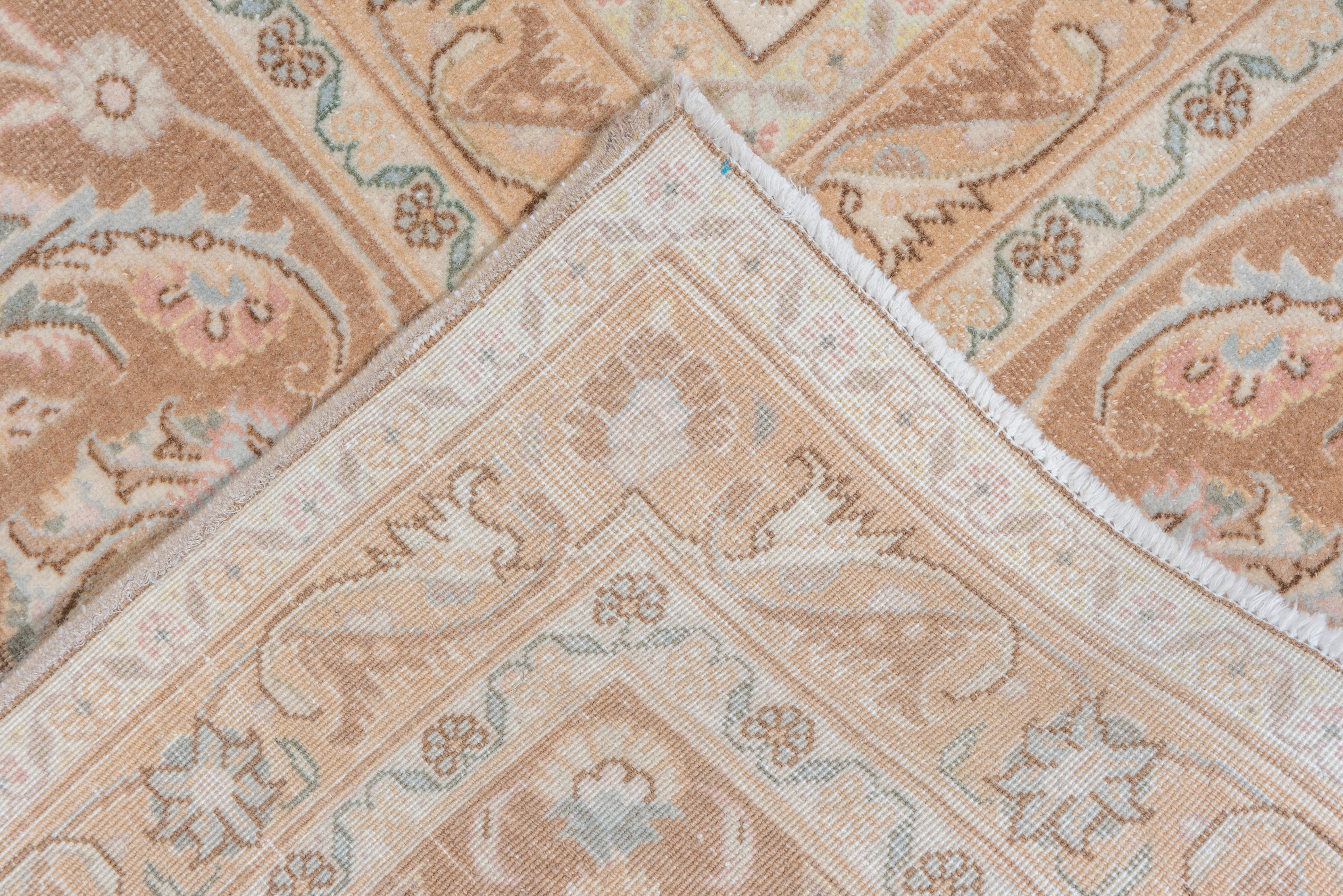 Alfombra Tabriz Antigua Anudada a Mano - Elegancia Floral Persa Marfil siglo XX en venta