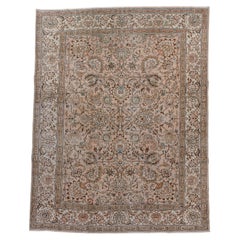 Antique Hand-Knotted Tabriz Rug – Refined Persian Floral Design