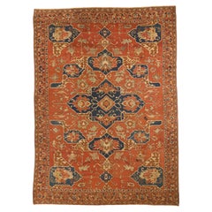 Antiker handgeknüpfter türkischer Teppich in Heriz-Design
