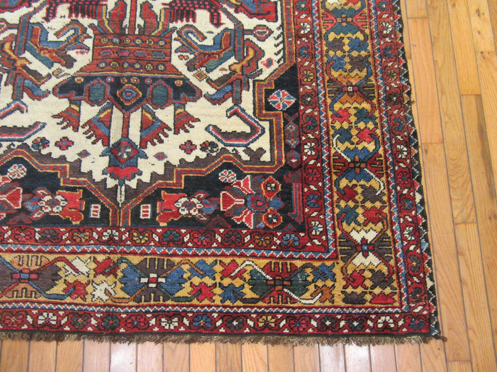 Persian Antique Hand Knotted Wide and Long Runner Rug For Sale