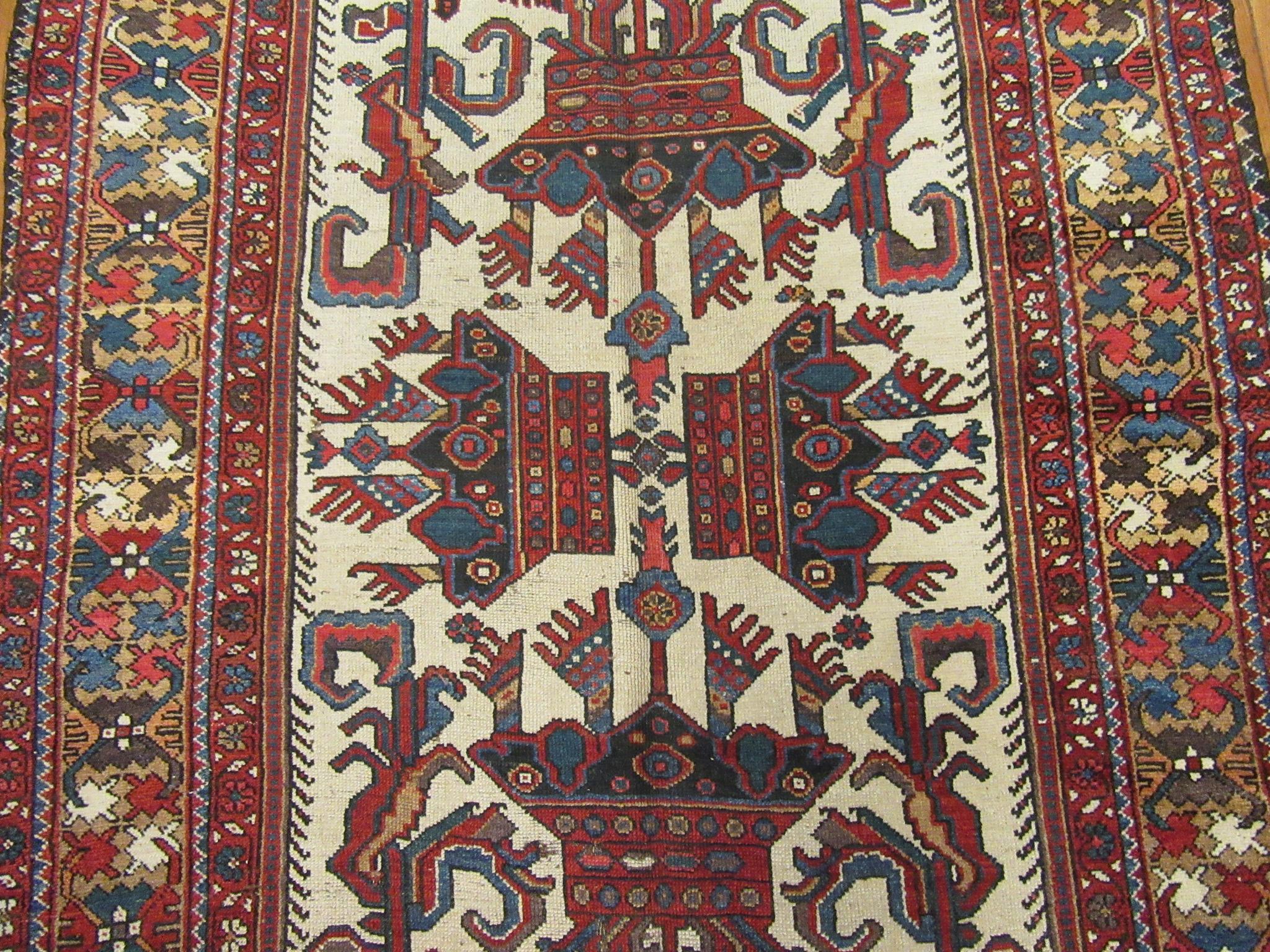20th Century Antique Hand Knotted Wide and Long Runner Rug For Sale