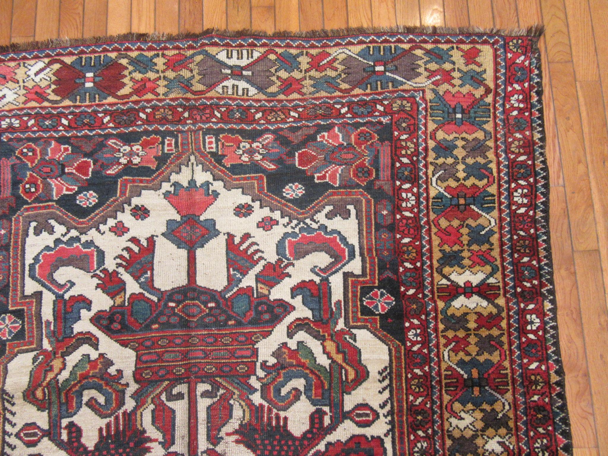 Antique Hand Knotted Wide and Long Runner Rug For Sale 1