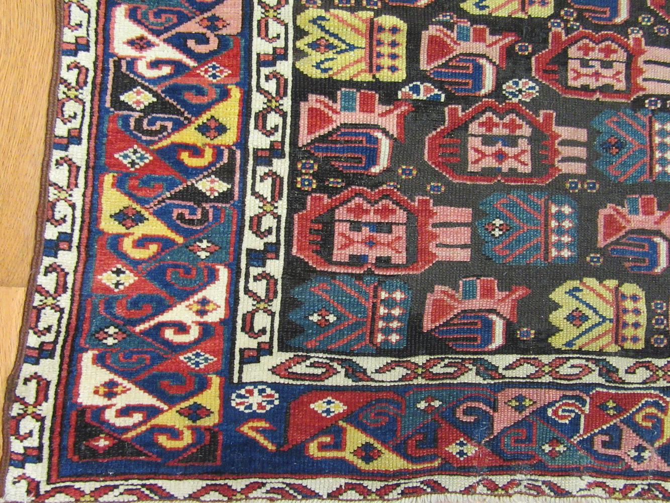 Antique Hand-Knotted wool Caucasian Shirvan Runner Rug In Excellent Condition For Sale In Atlanta, GA