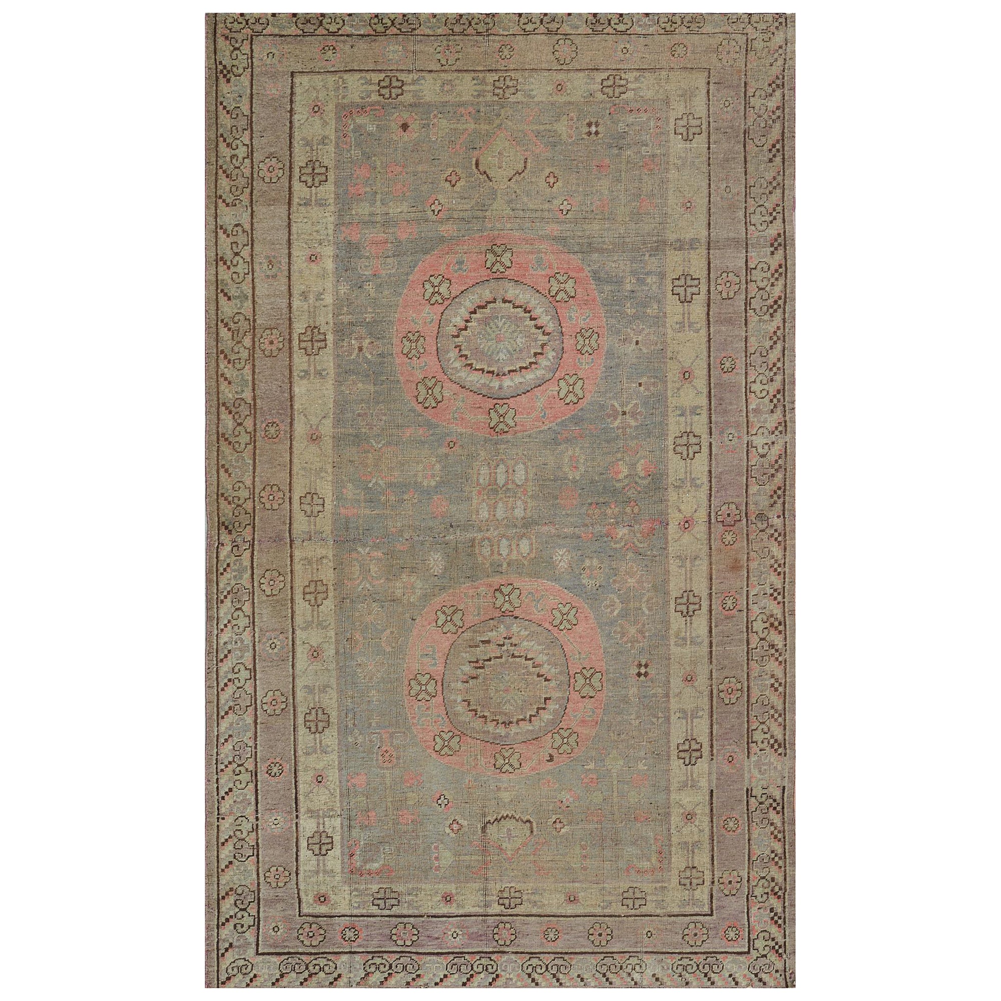 Tappeto Khotan antico in lana annodato a mano
