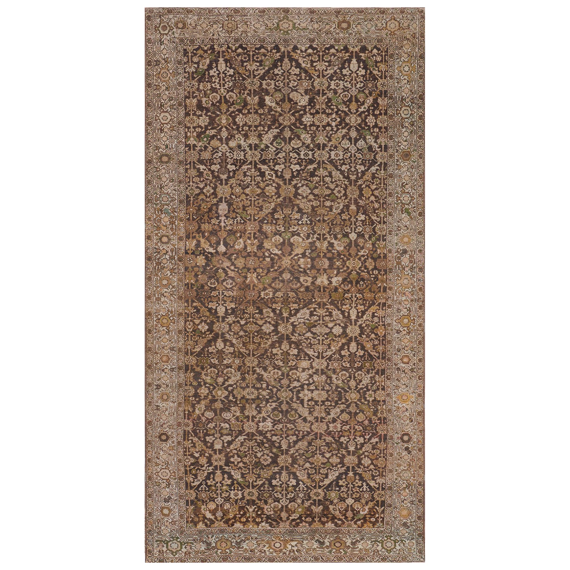 Antiquités Tapis persan en laine nouée à la main Malayer