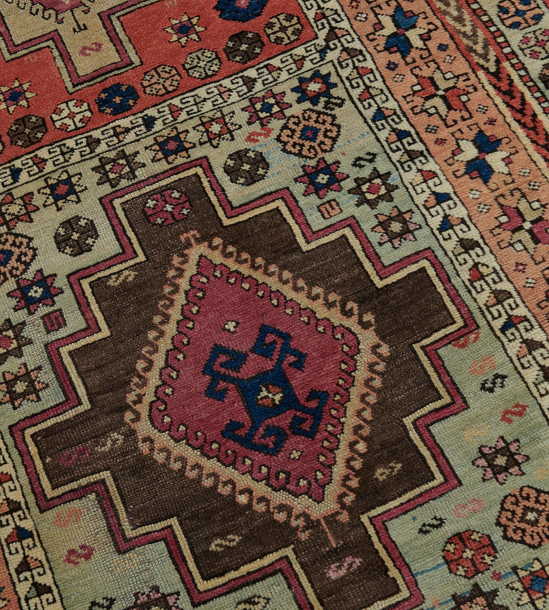 Antique Hand-Knotted Wool Traditional Karabagh Runner, c. 1880 For Sale 6