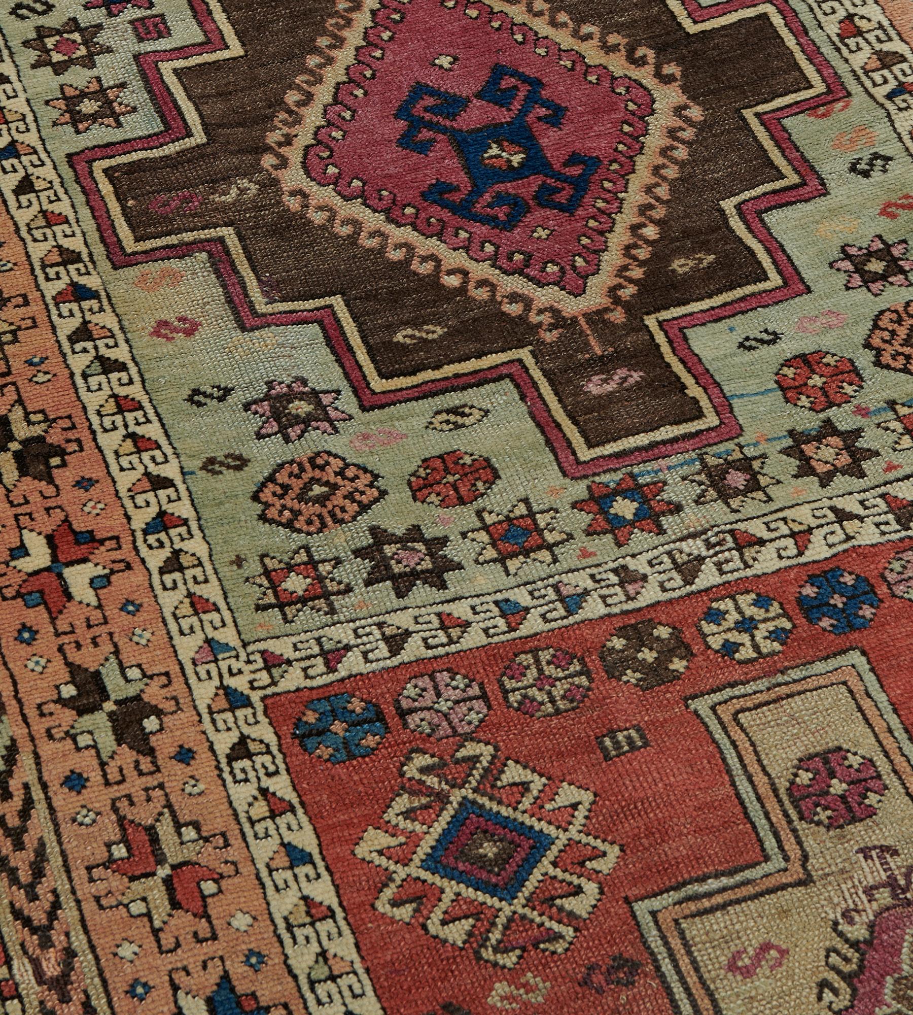 Antique Hand-Knotted Wool Traditional Karabagh Runner, c. 1880 In Good Condition For Sale In West Hollywood, CA