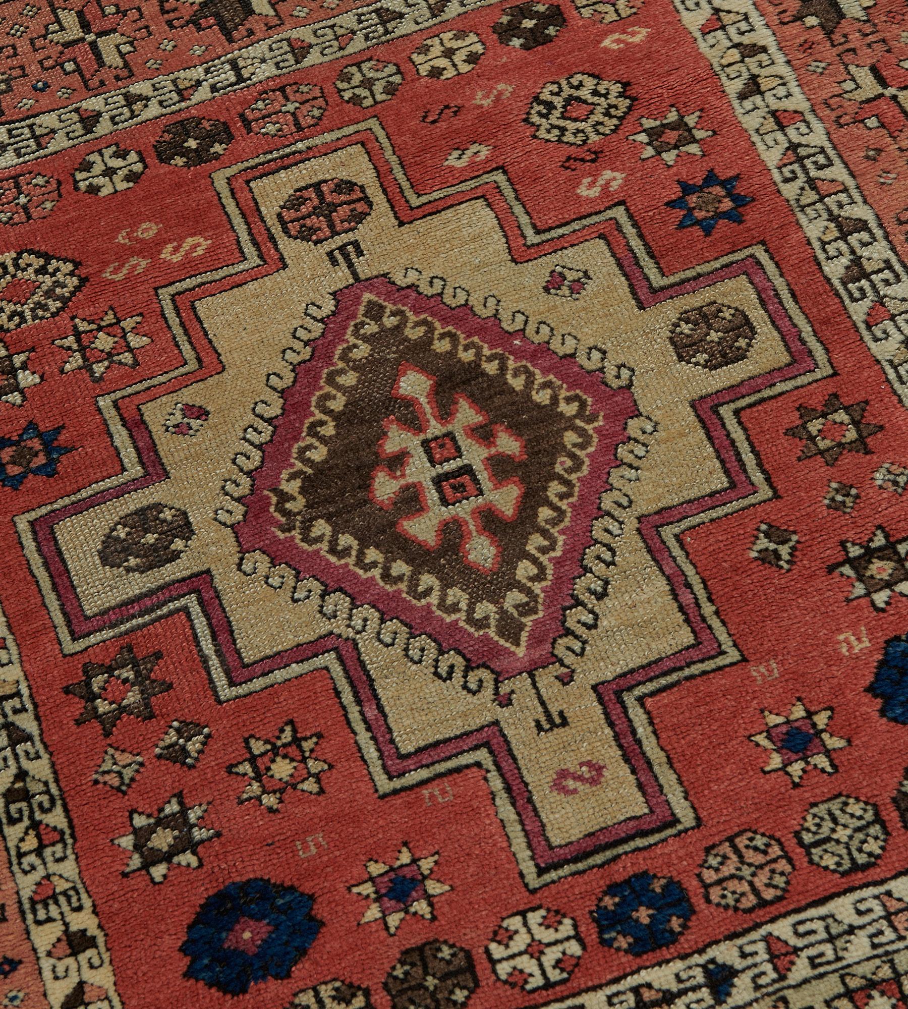 19th Century Antique Hand-Knotted Wool Traditional Karabagh Runner, c. 1880 For Sale