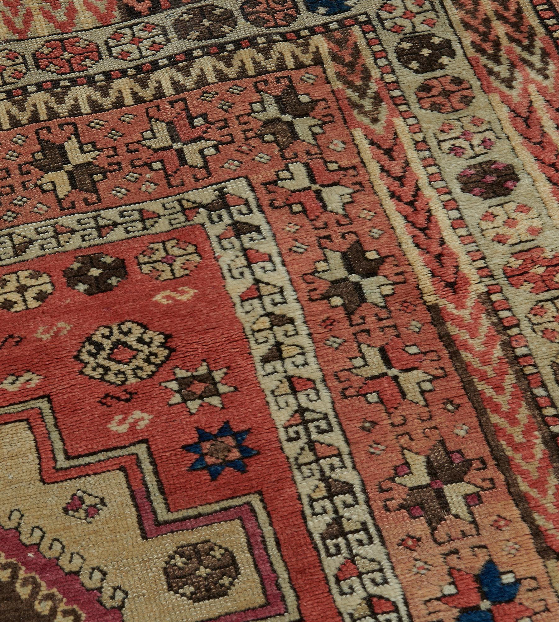 Antique Hand-Knotted Wool Traditional Karabagh Runner, c. 1880 For Sale 2