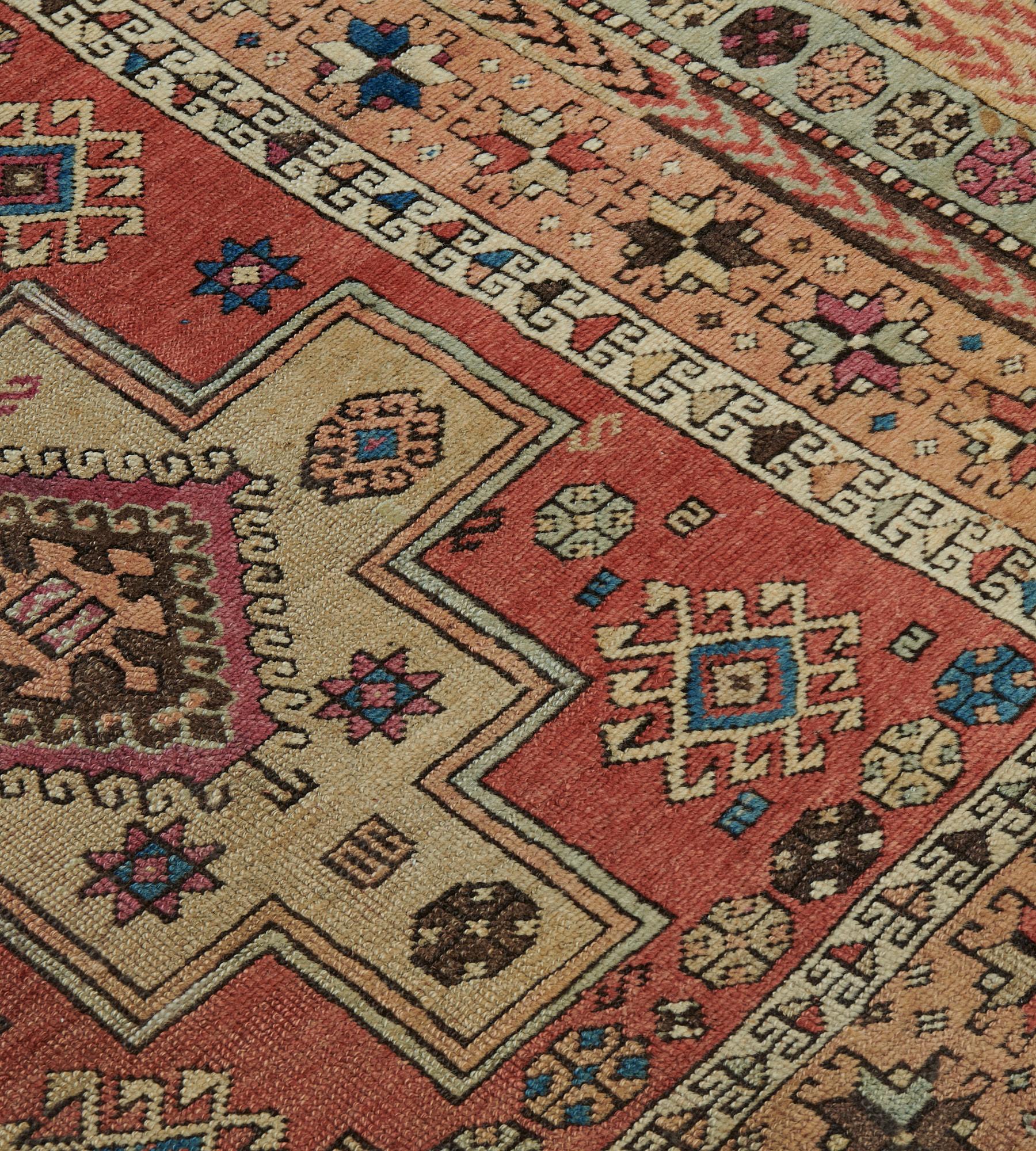 Antique Hand-Knotted Wool Traditional Karabagh Runner, c. 1880 For Sale 3