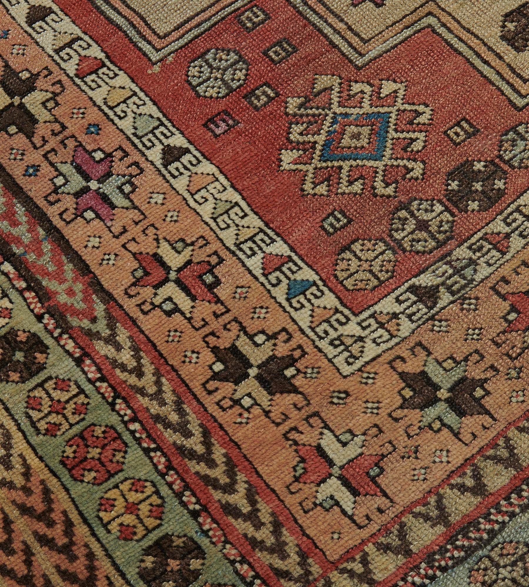 Antique Hand-Knotted Wool Traditional Karabagh Runner, c. 1880 For Sale 4