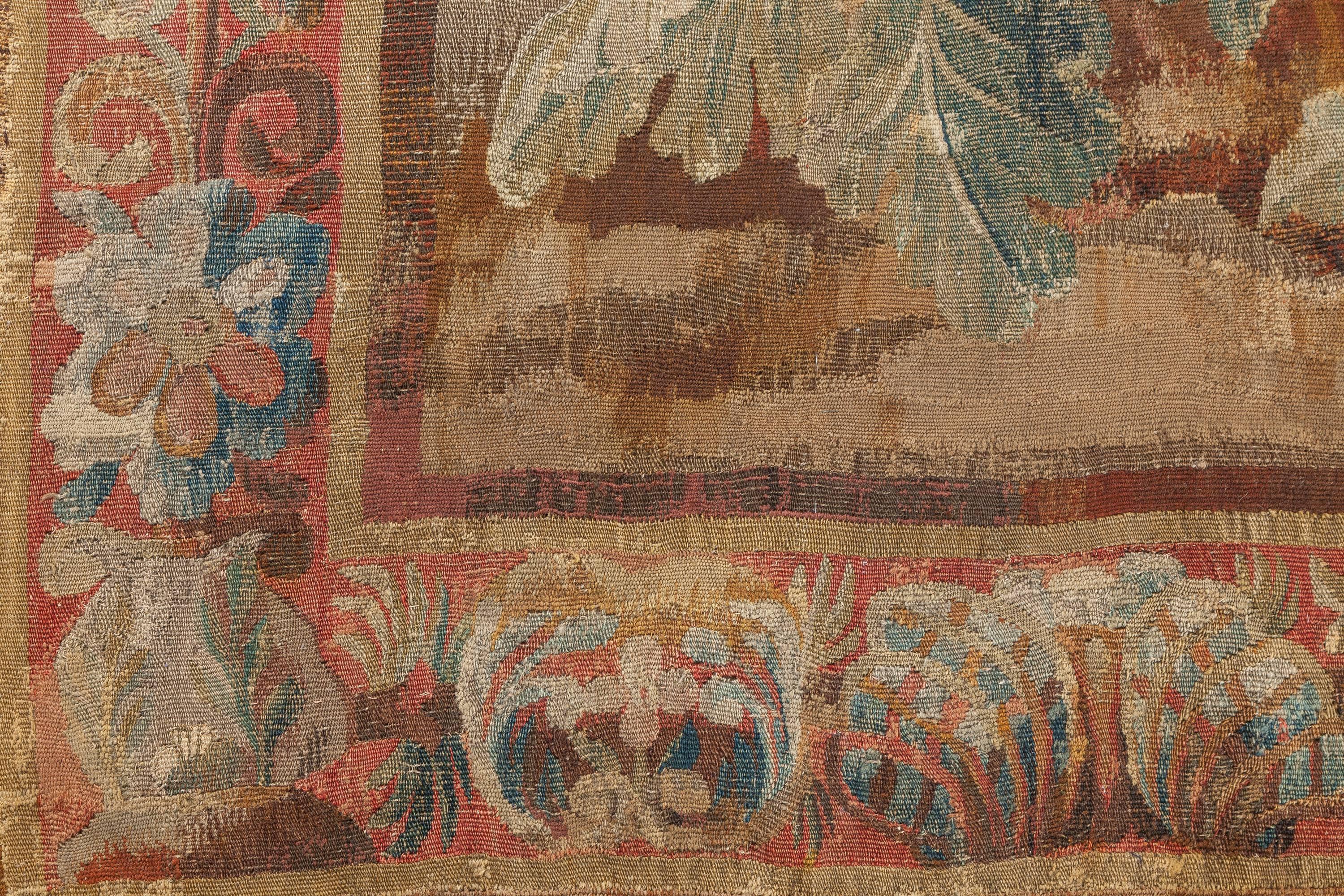 Hand-Loomed Landscape with Stream Tapestry, Aubusson France, Late 17th Century For Sale 2
