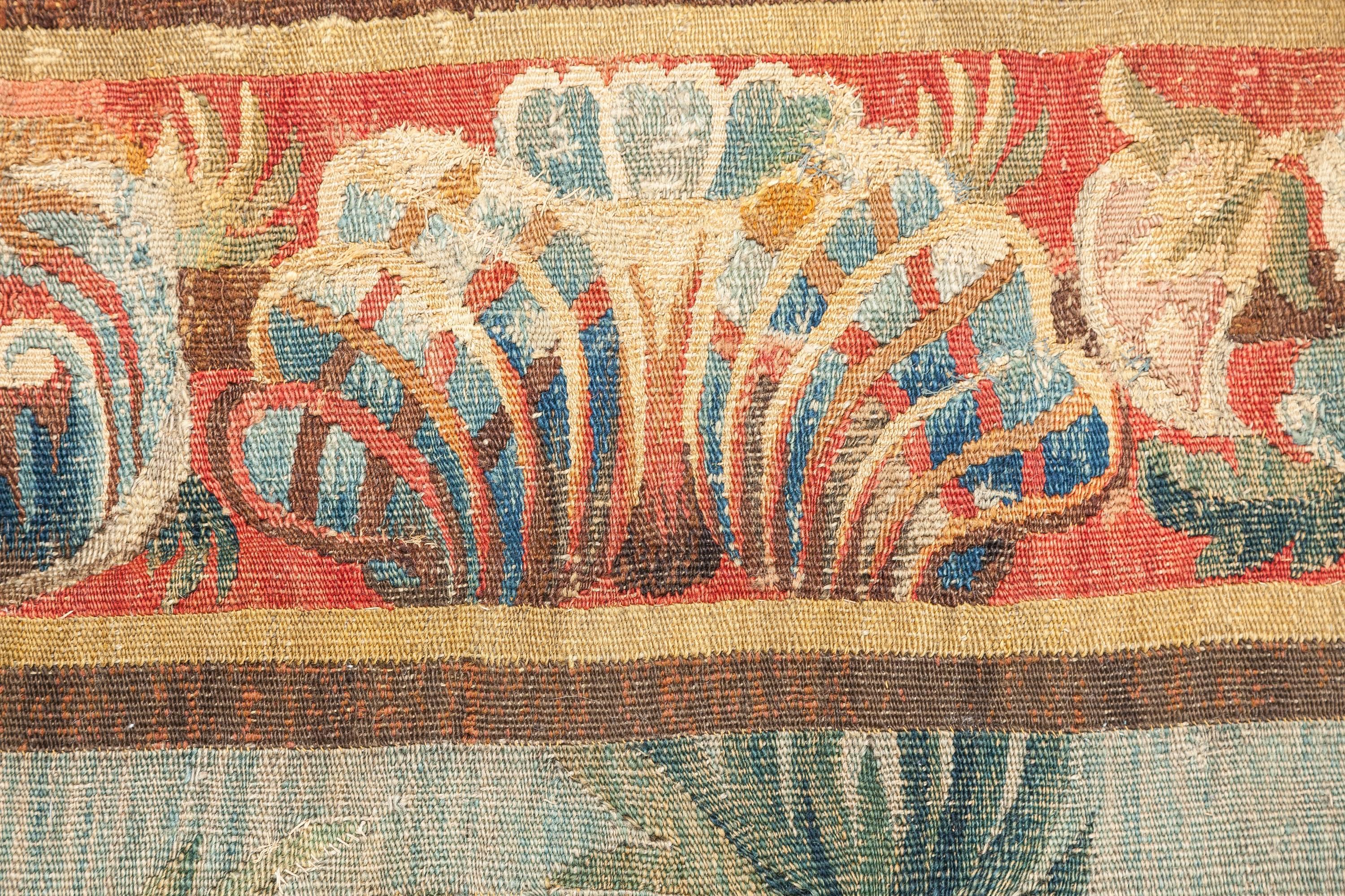 Hand-Loomed Landscape with Stream Tapestry, Aubusson France, Late 17th Century For Sale 3
