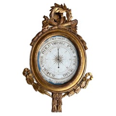 Antikes, handgefertigtes Barometer von Barnard Au Havre, um 1800