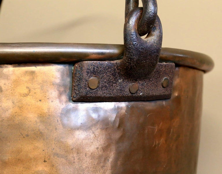 Antique, Handmade Copper Apple Butter Kettle with Iron Handle at 1stDibs