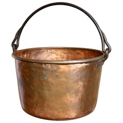 Antique, Handmade Copper Apple Butter Kettle with Forged Iron Handle