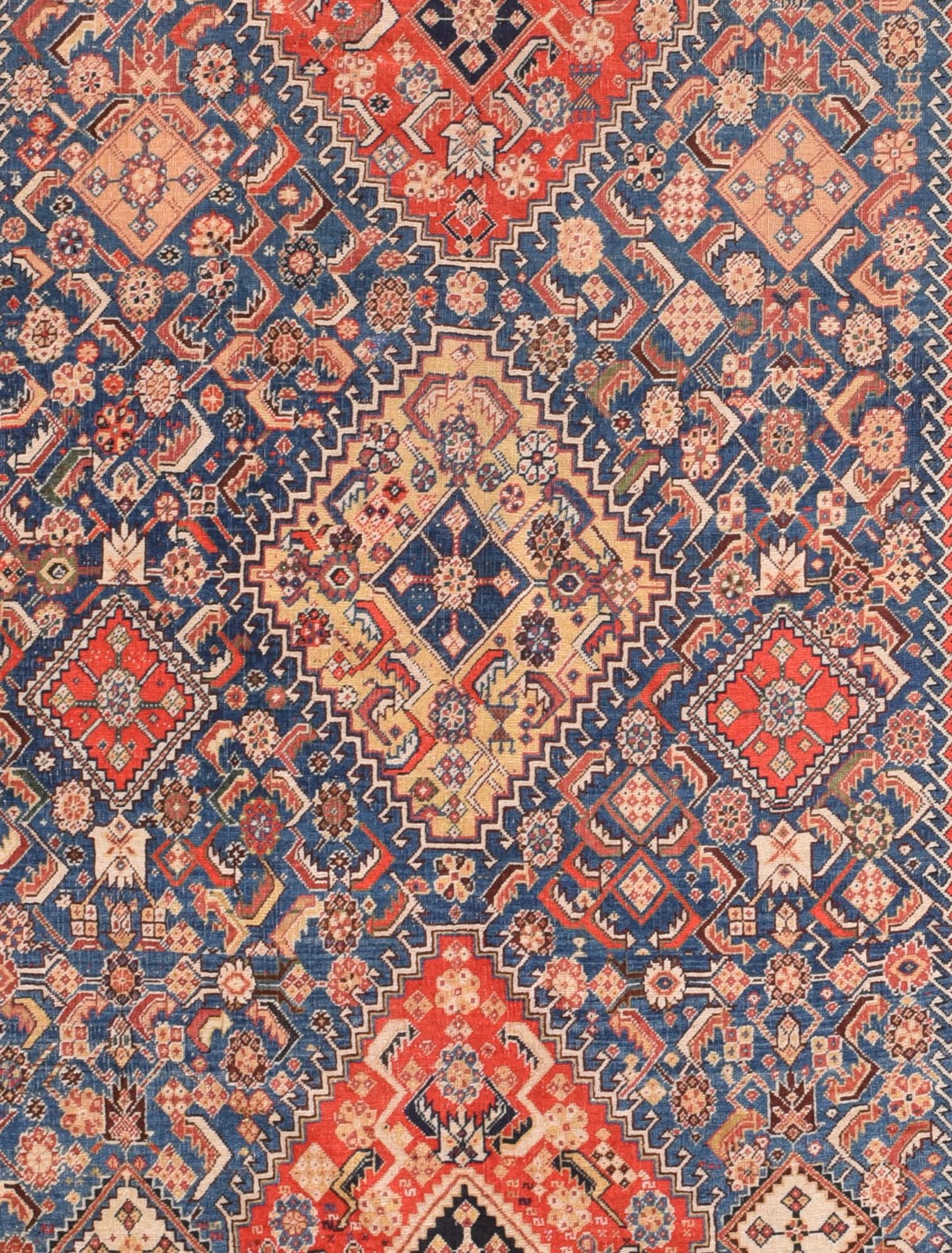 Asian Antique Persian Qashqai Long Rug For Sale