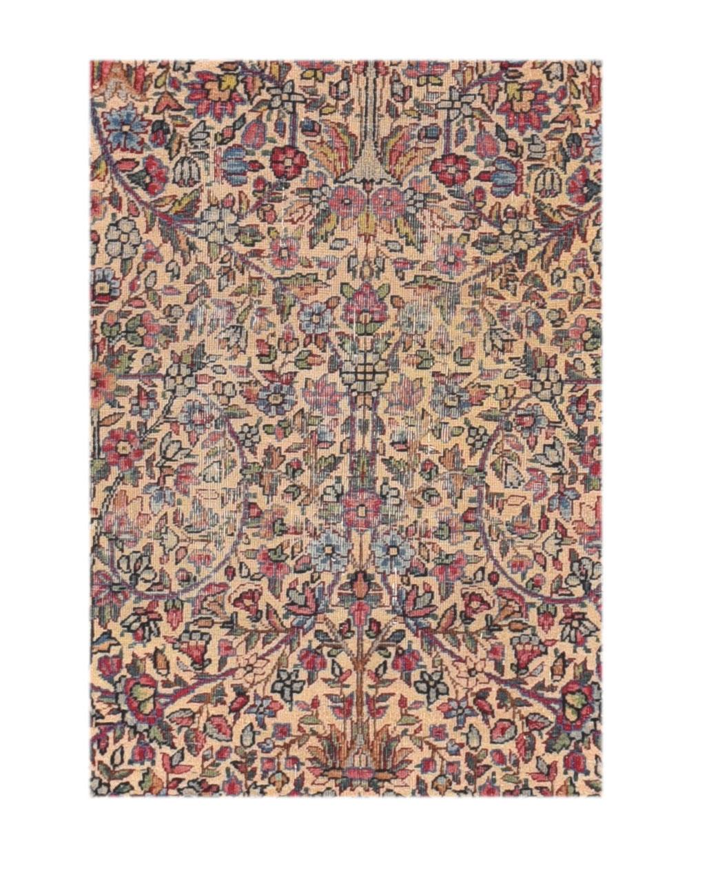 Hand-Knotted Antique Persian Lavar Kerman For Sale