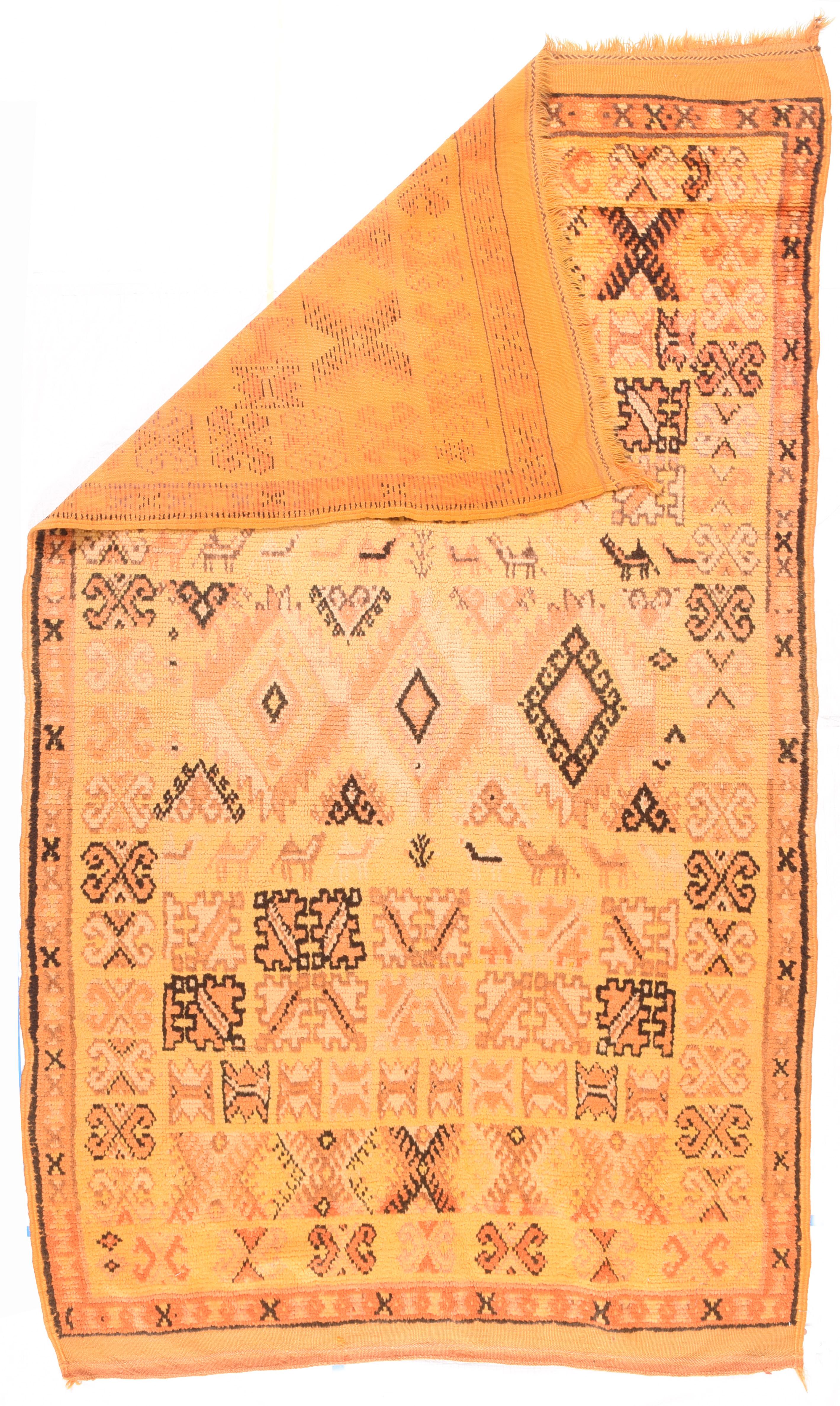 Moroccan Vintage Marakesh Morrocan Rug 4'10'' x 8'9'' For Sale