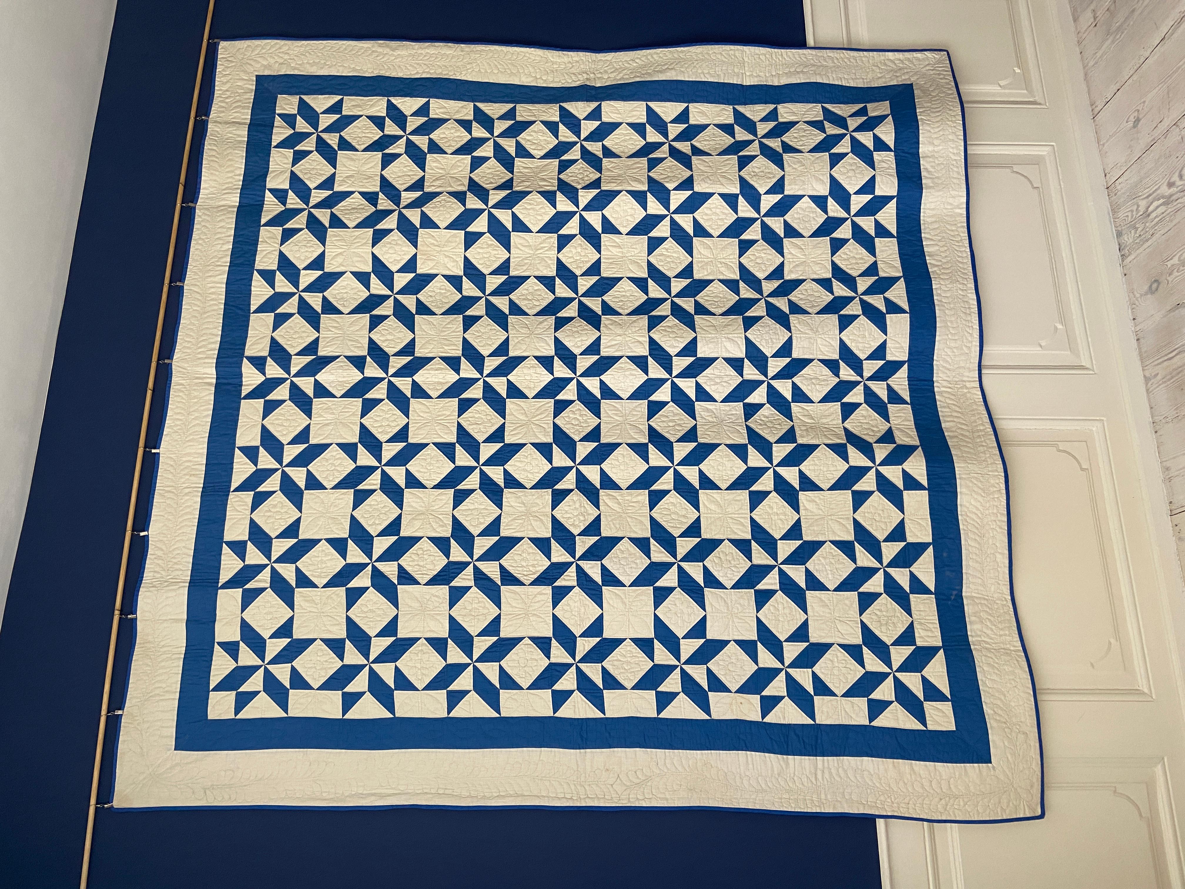 antique blue and white quilts