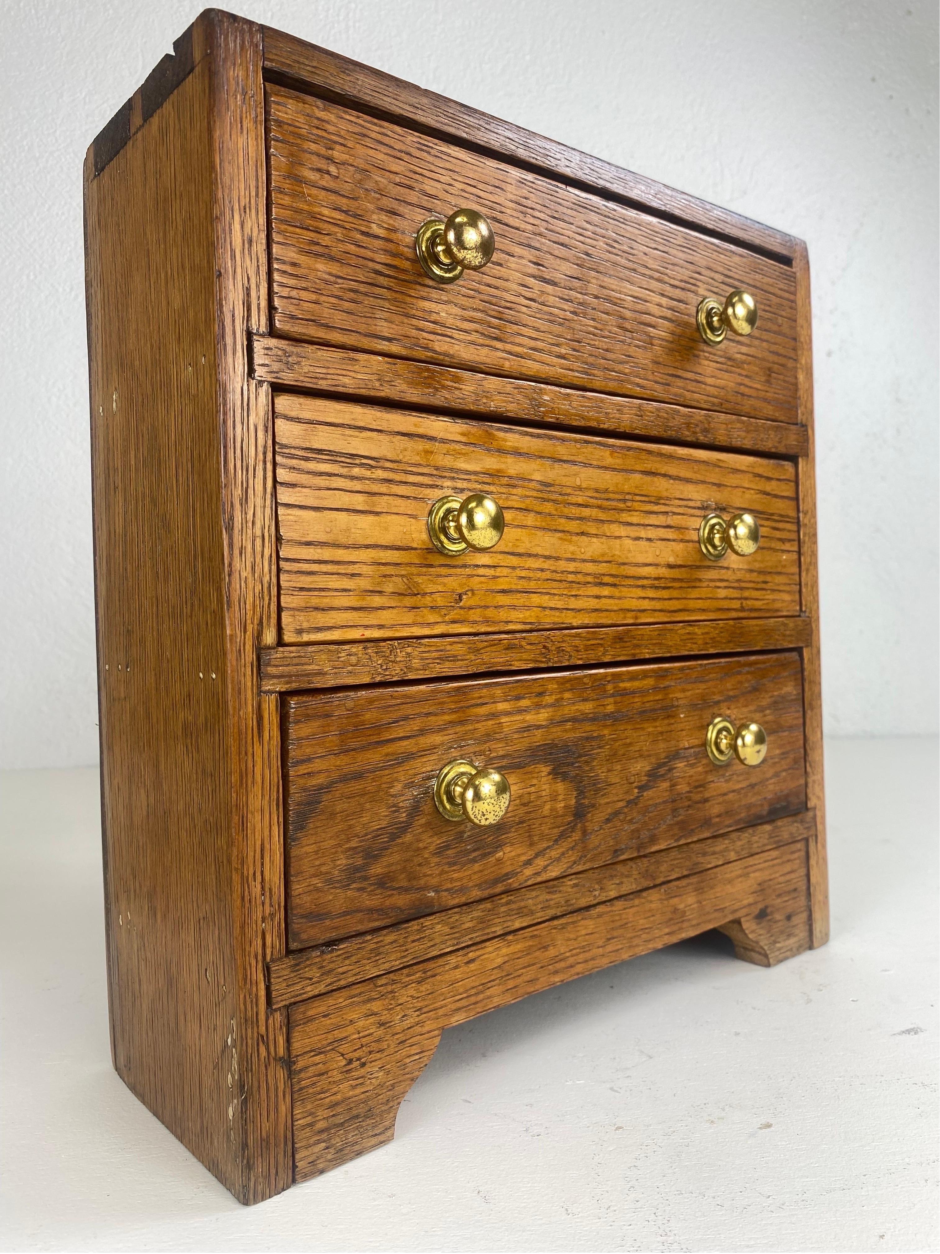 Hand-Crafted Antique hand made rustic miniature chest of drawers. For Sale