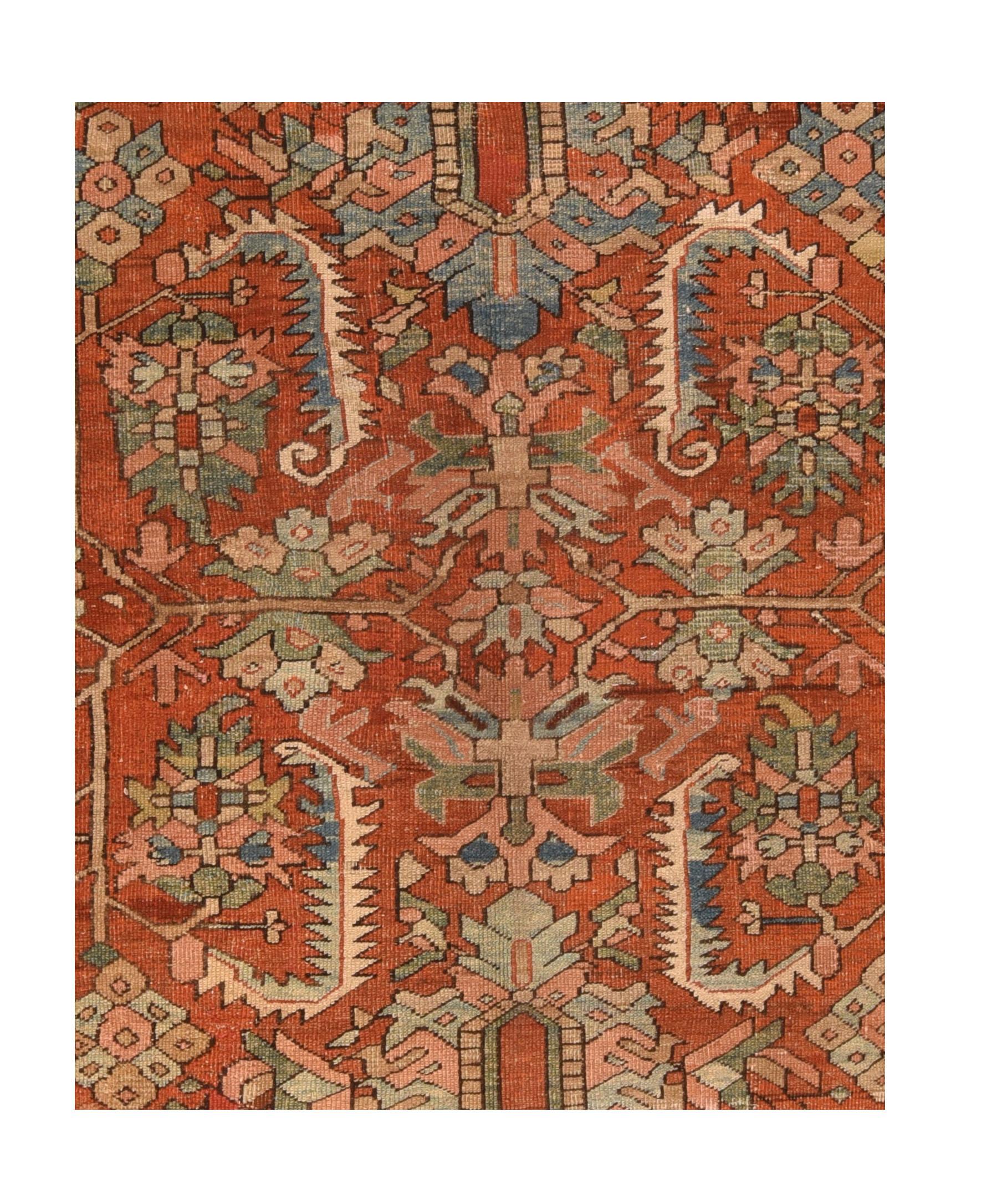 Heriz Serapi Antique Persian Heriz Area Rug For Sale