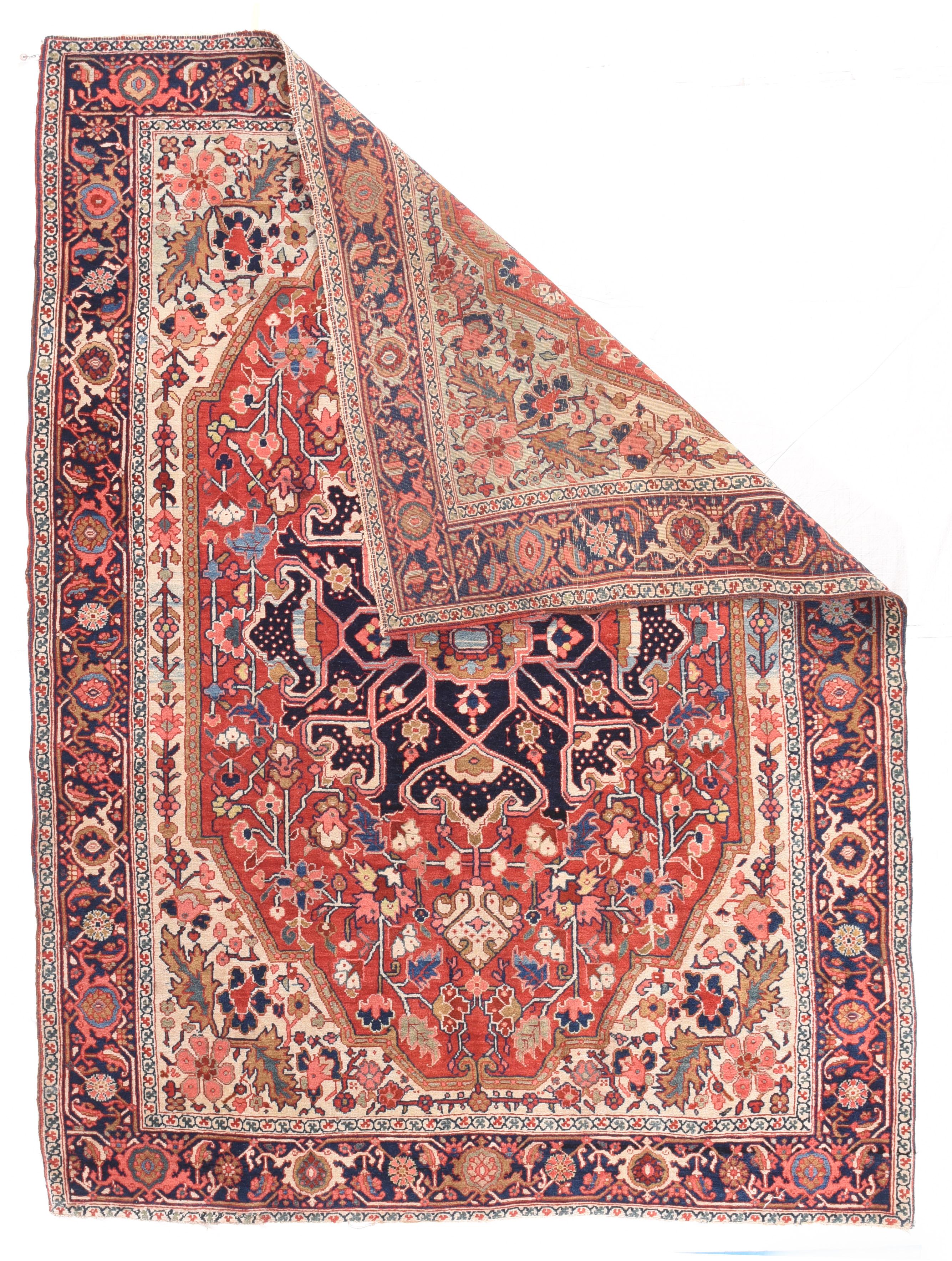 Asian Antique Persian Serapi Area Rug For Sale