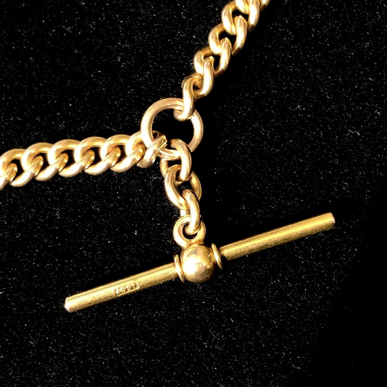 Antique Hand Made Solid Gold Fob Chain For Sale at 1stDibs