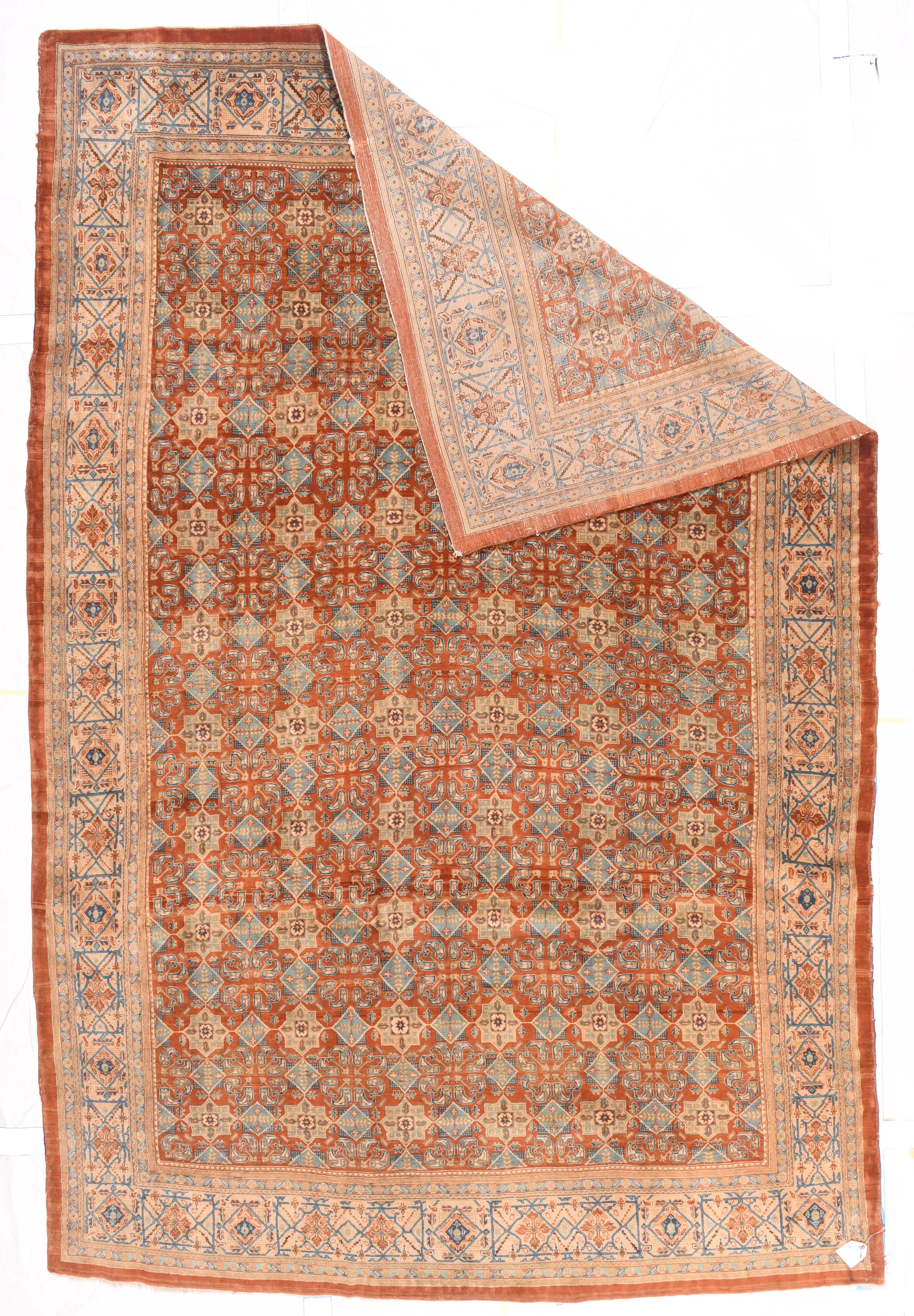 Hand-Knotted Antique Persian Tabriz Area Rug For Sale