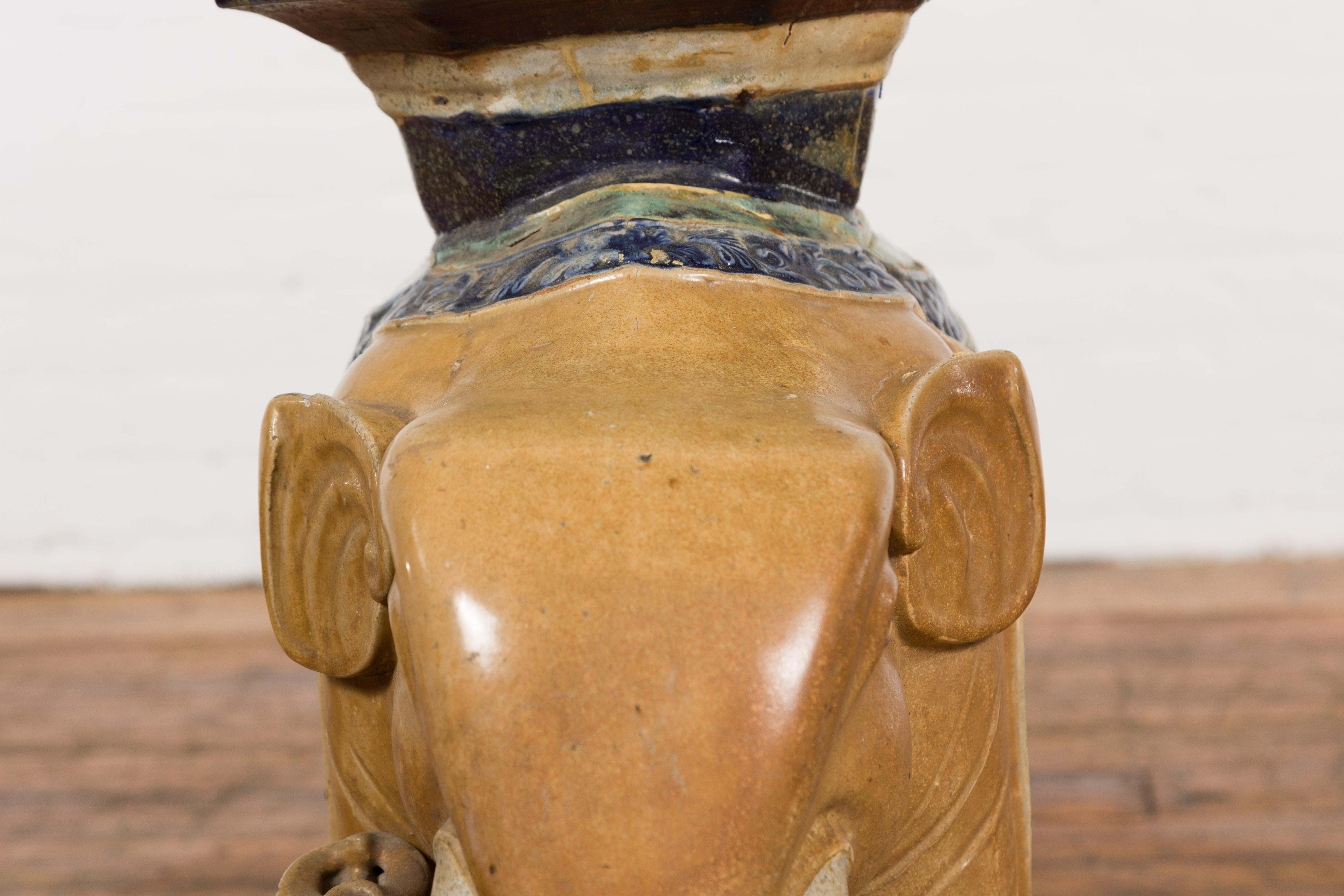 Antiker handbemalter Annamese-Gartenhocker aus Keramik aus Vietnam, um 1900 im Angebot 6