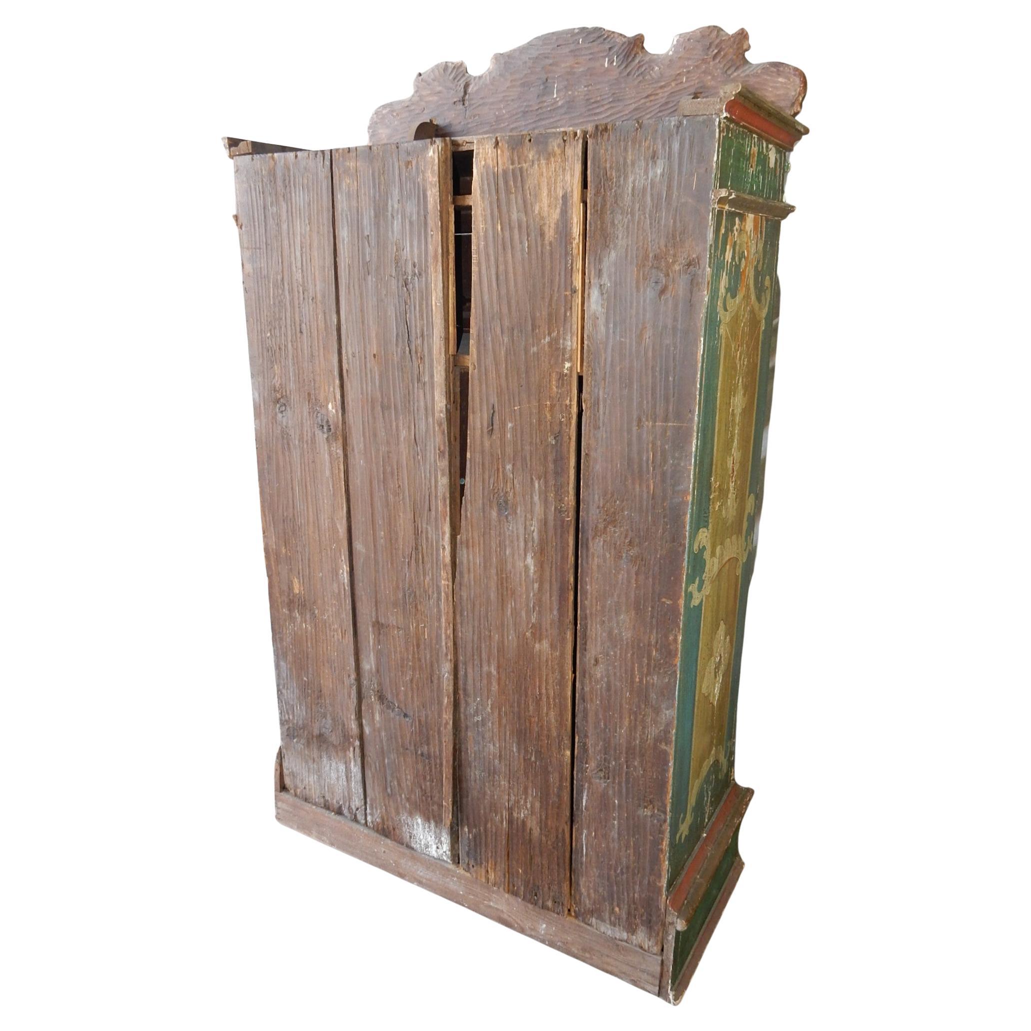 Armario antiguo pintado a mano, alemán de 1852 4