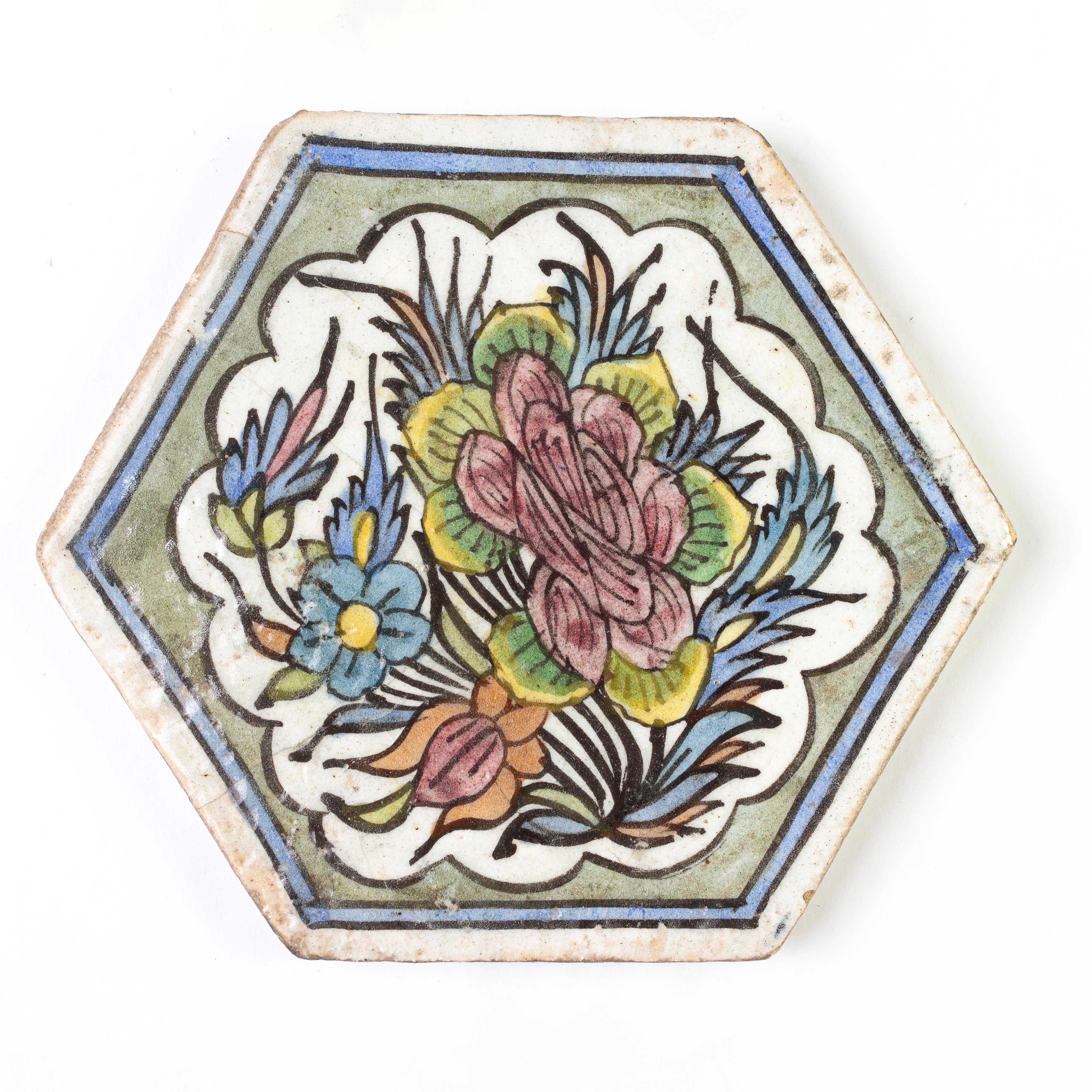 Antique Hand-painted Ceramic Tiles In Excellent Condition For Sale In Alessandria, Piemonte