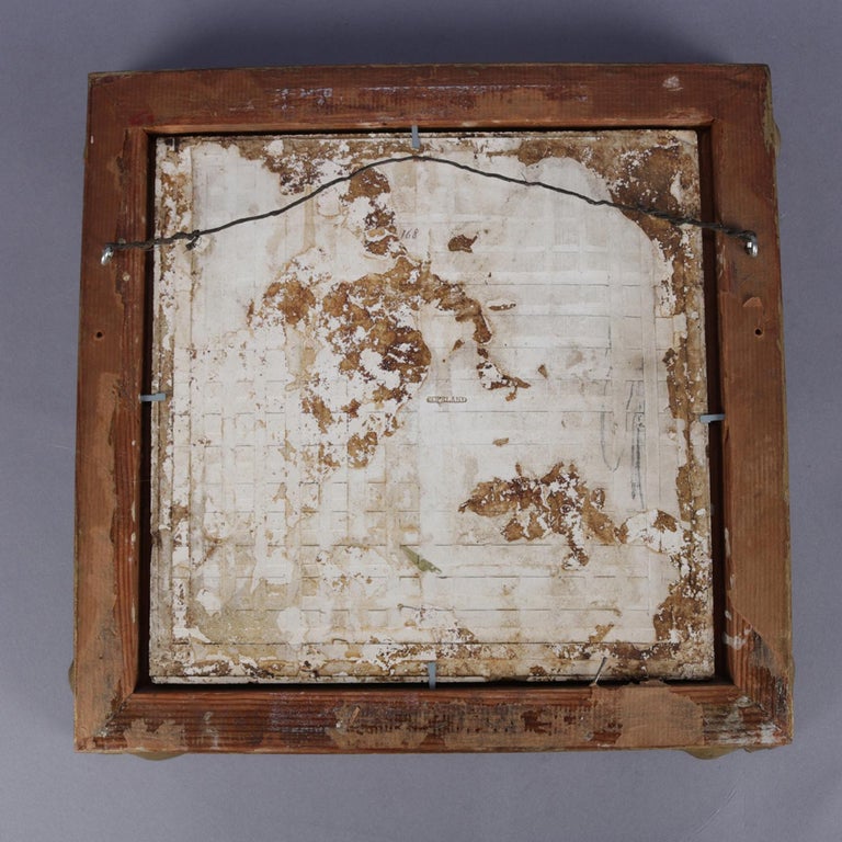 Antique HandPainted Copeland Porcelain Plaque "Milatus" Giltwood Frame