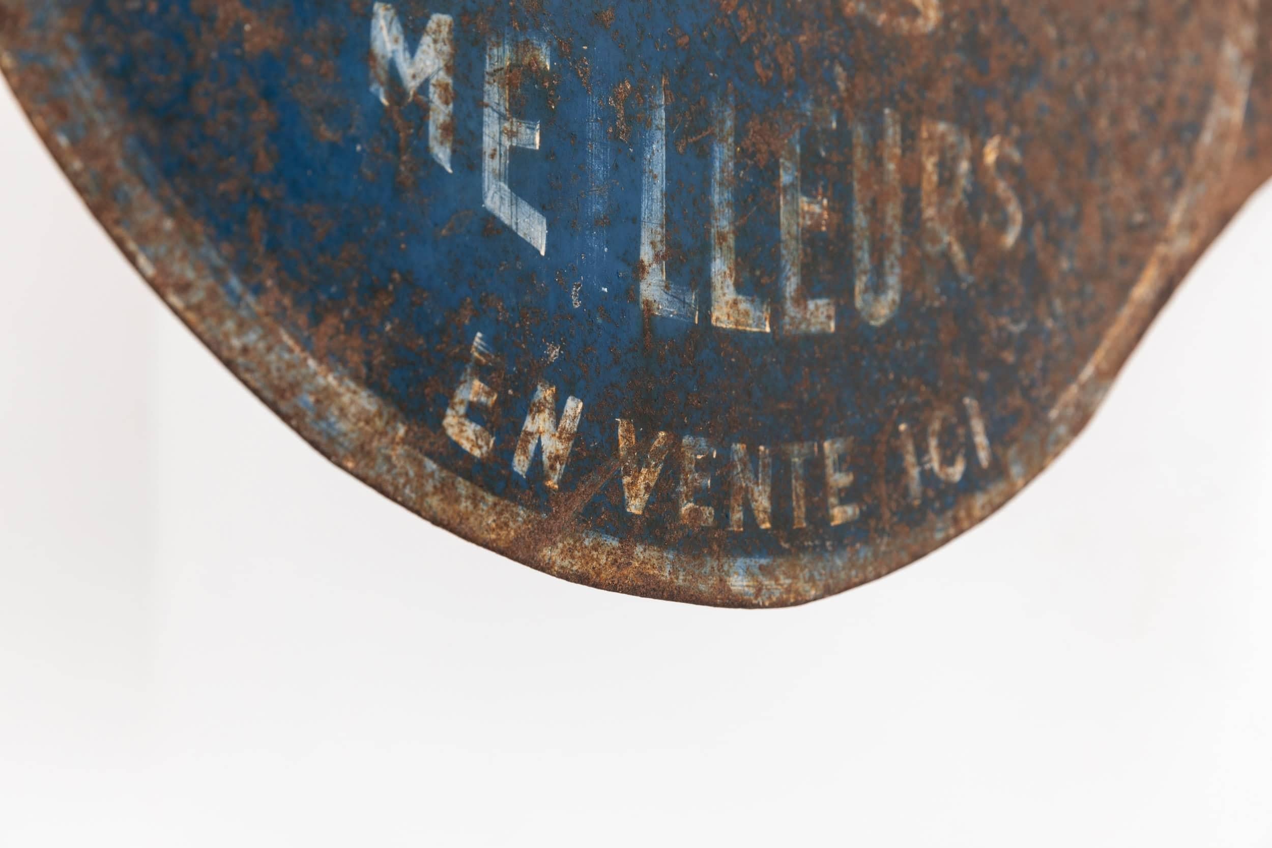 Antikes handbemaltes doppelseitiges französisches Cafe-Wandschild. ca. 1920 (Industriell) im Angebot