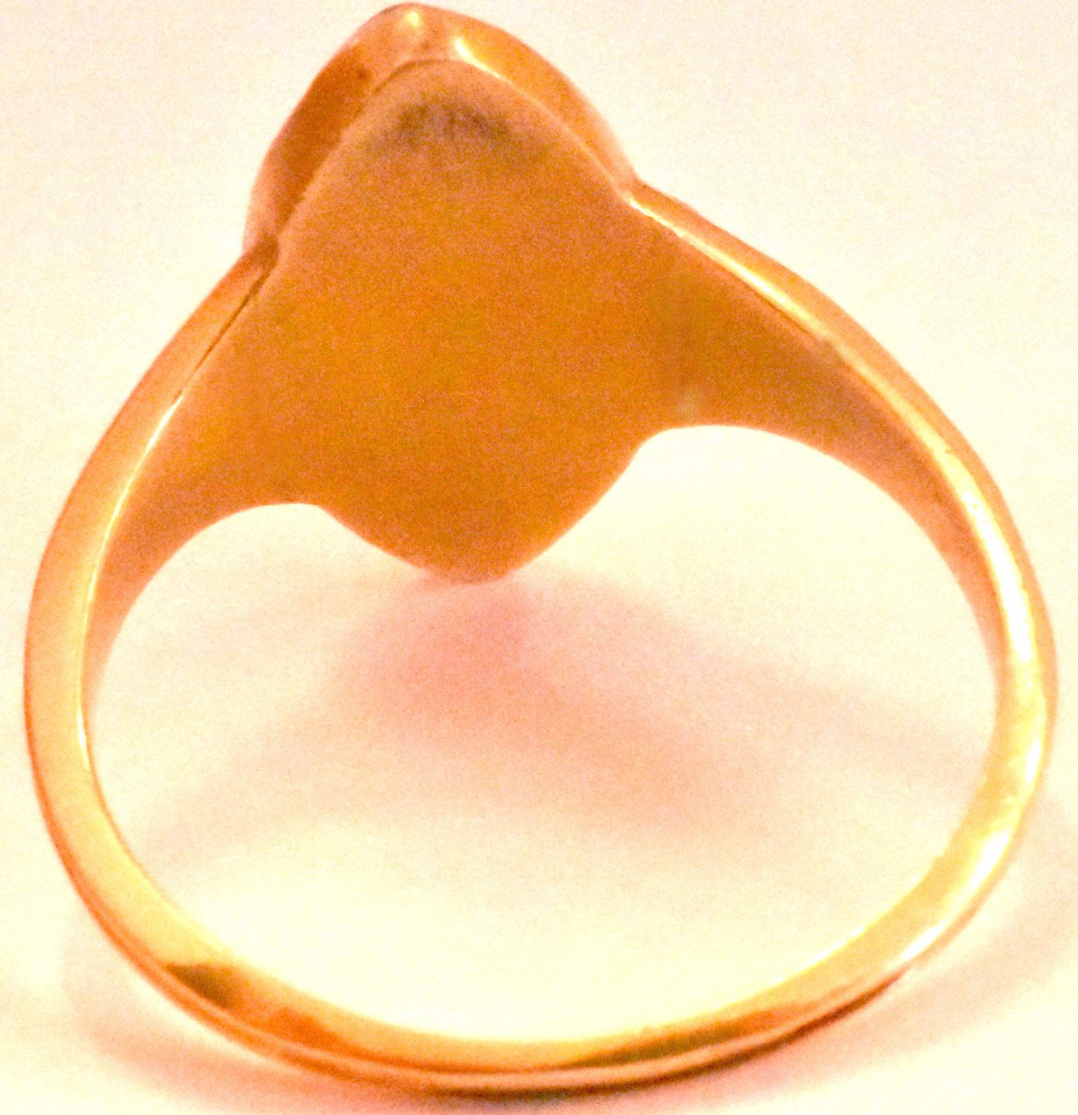 Antique Hand Painted Essex Crystal Ring Depicting a Robin, 1860 2