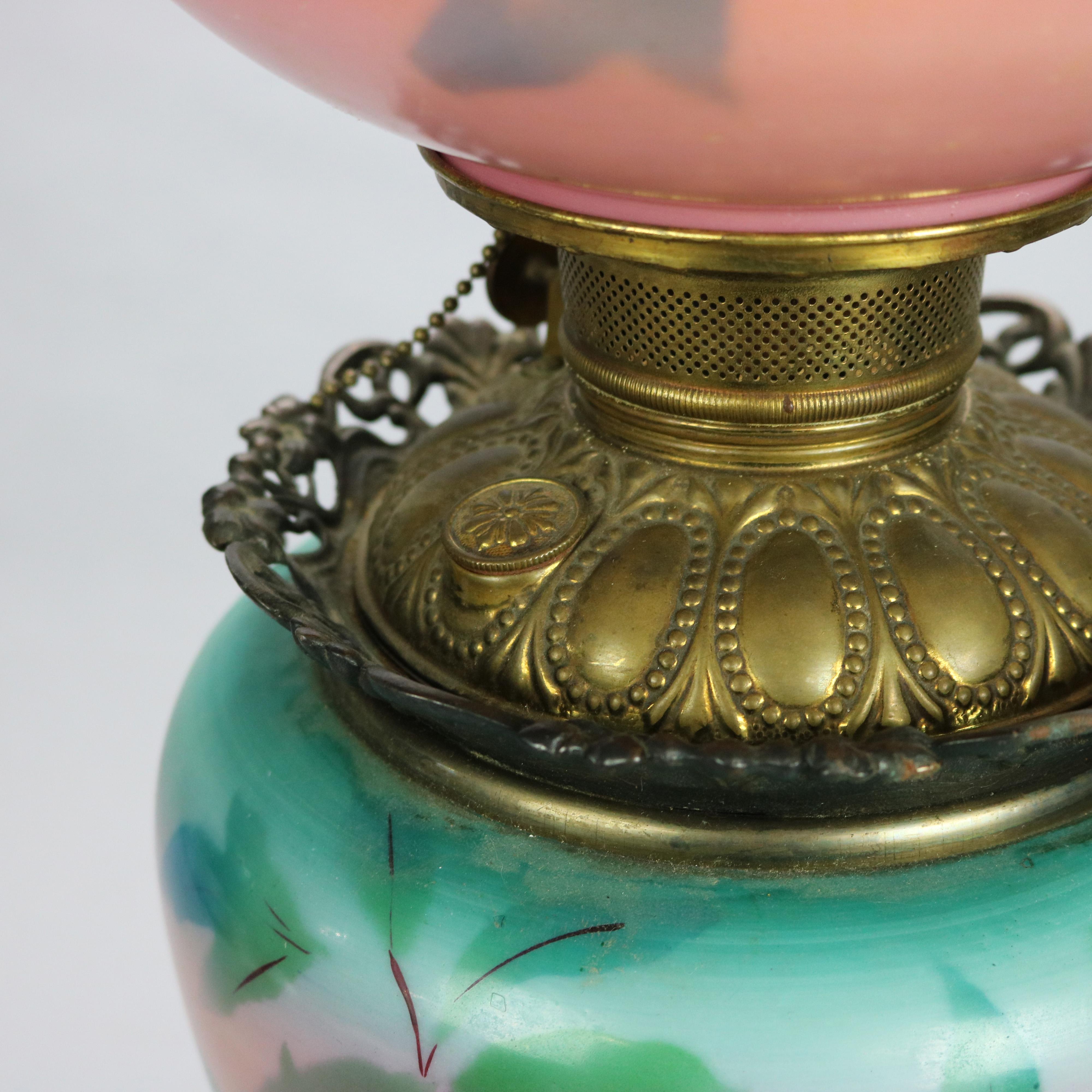 antique double globe parlor lamps