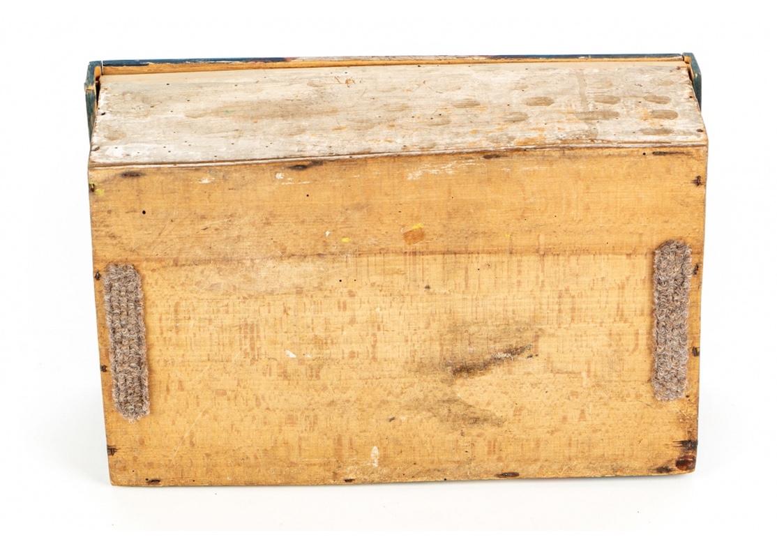 Hand-Painted Antique Hand Painted Folk Art Pine Box
