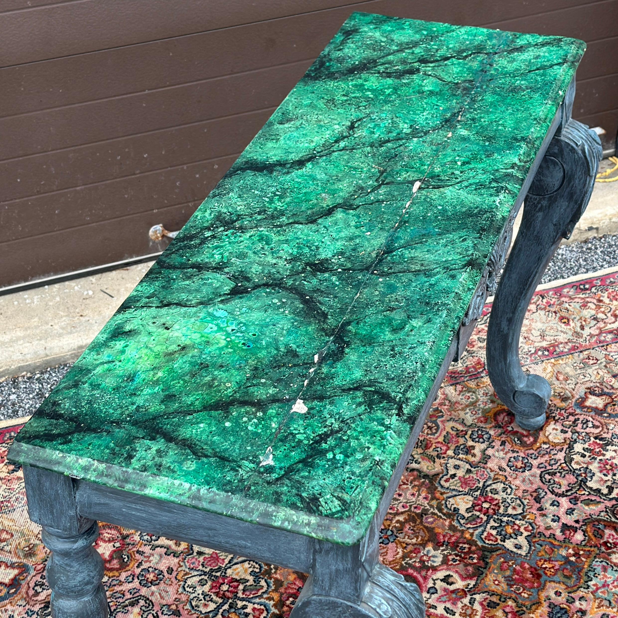 20ième siècle Table console française ancienne peinte à la main en vente