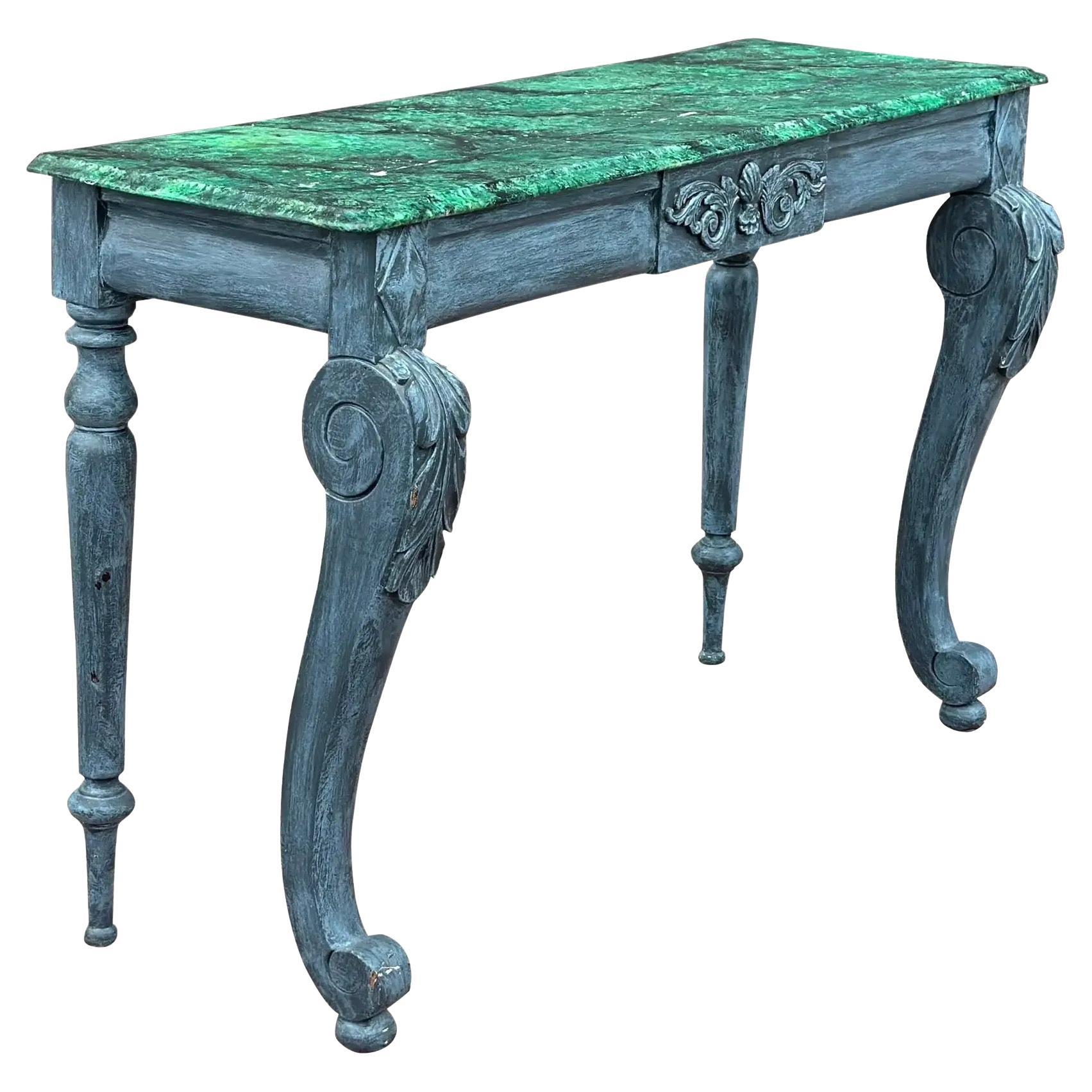 Antique French Console Table dipinto a mano
