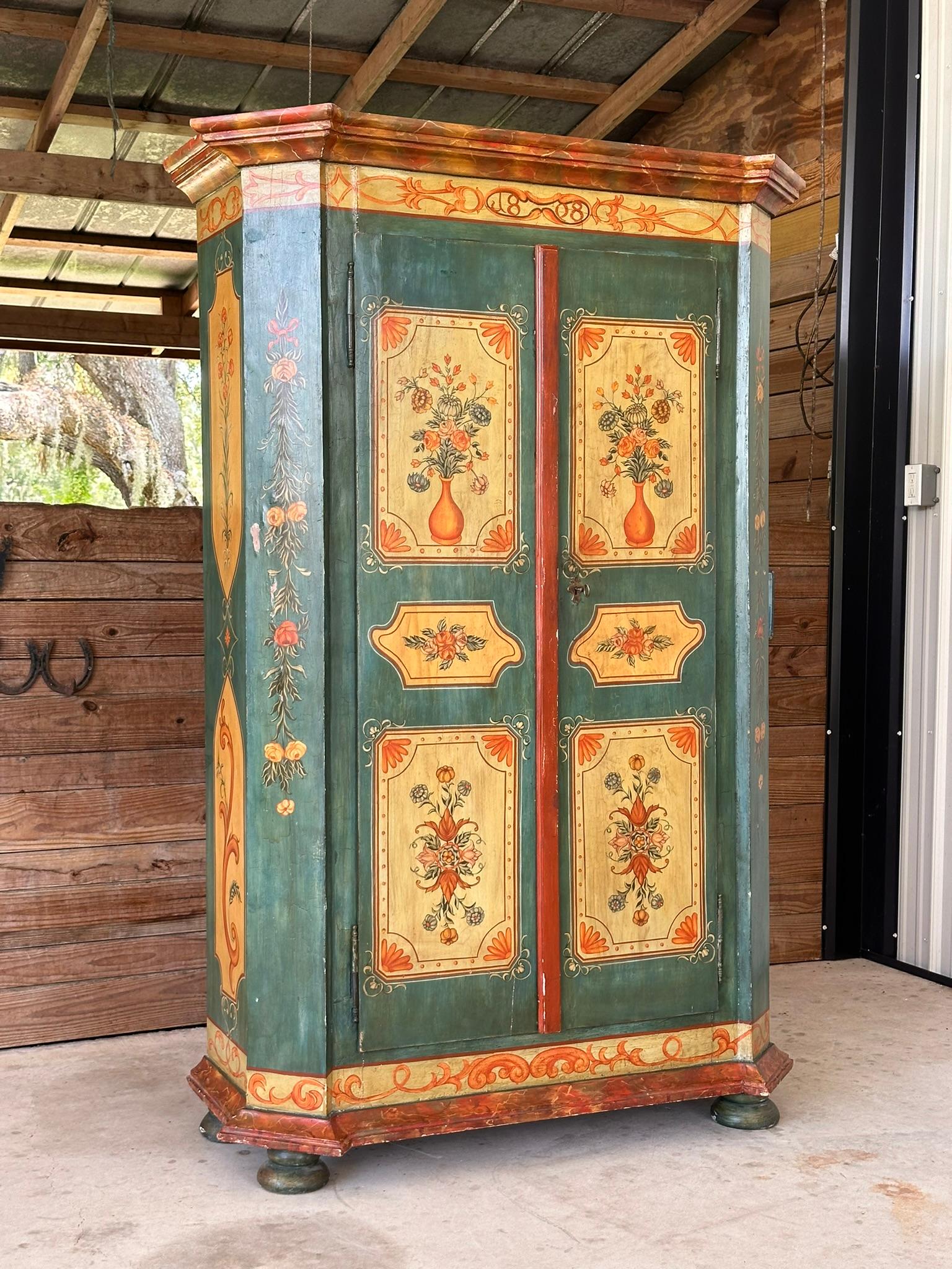 Antique Hand Painted German Armoire Wardrobe 4