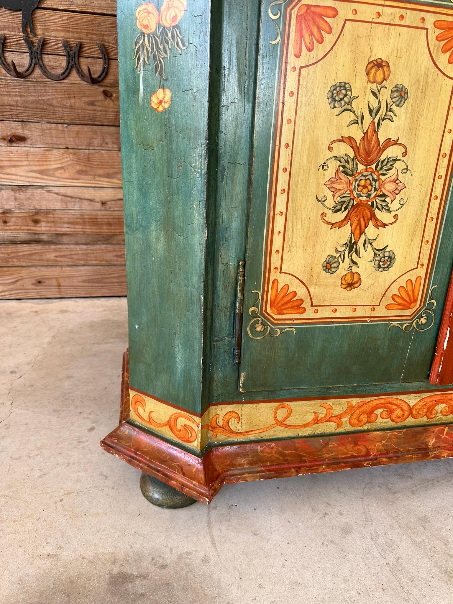 Antique Hand Painted German Armoire Wardrobe 8