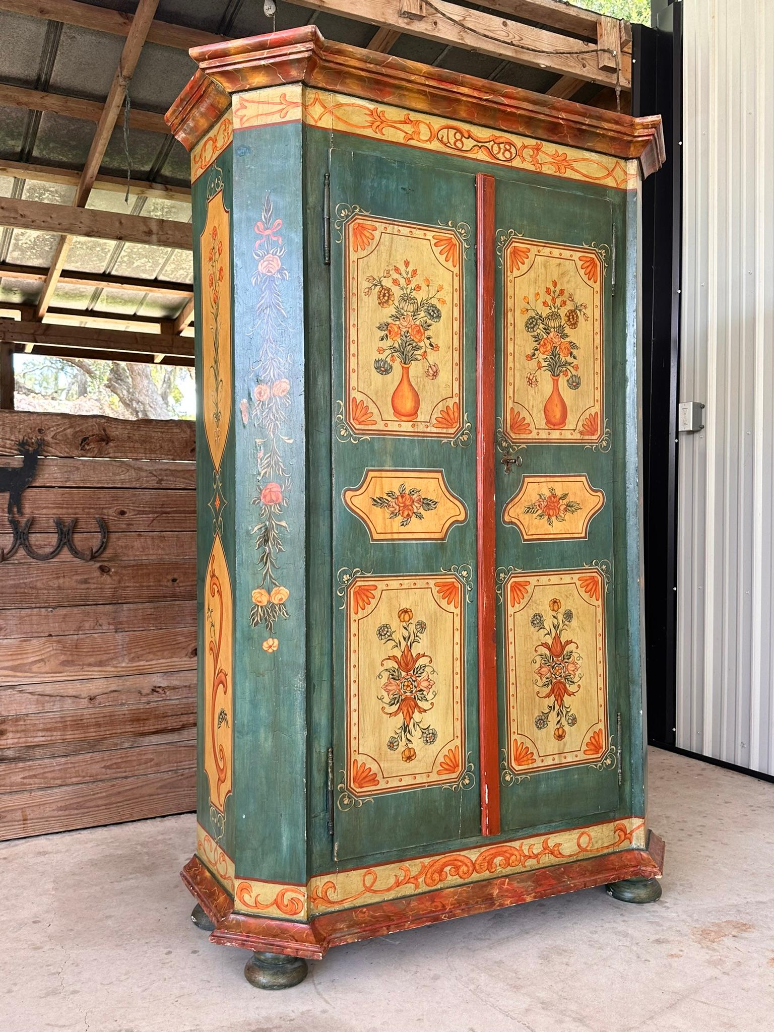 Antique Hand Painted German Armoire Wardrobe 9