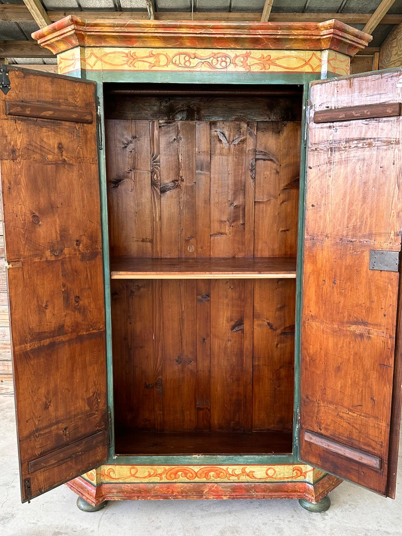 Antique Hand Painted German Armoire Wardrobe 10