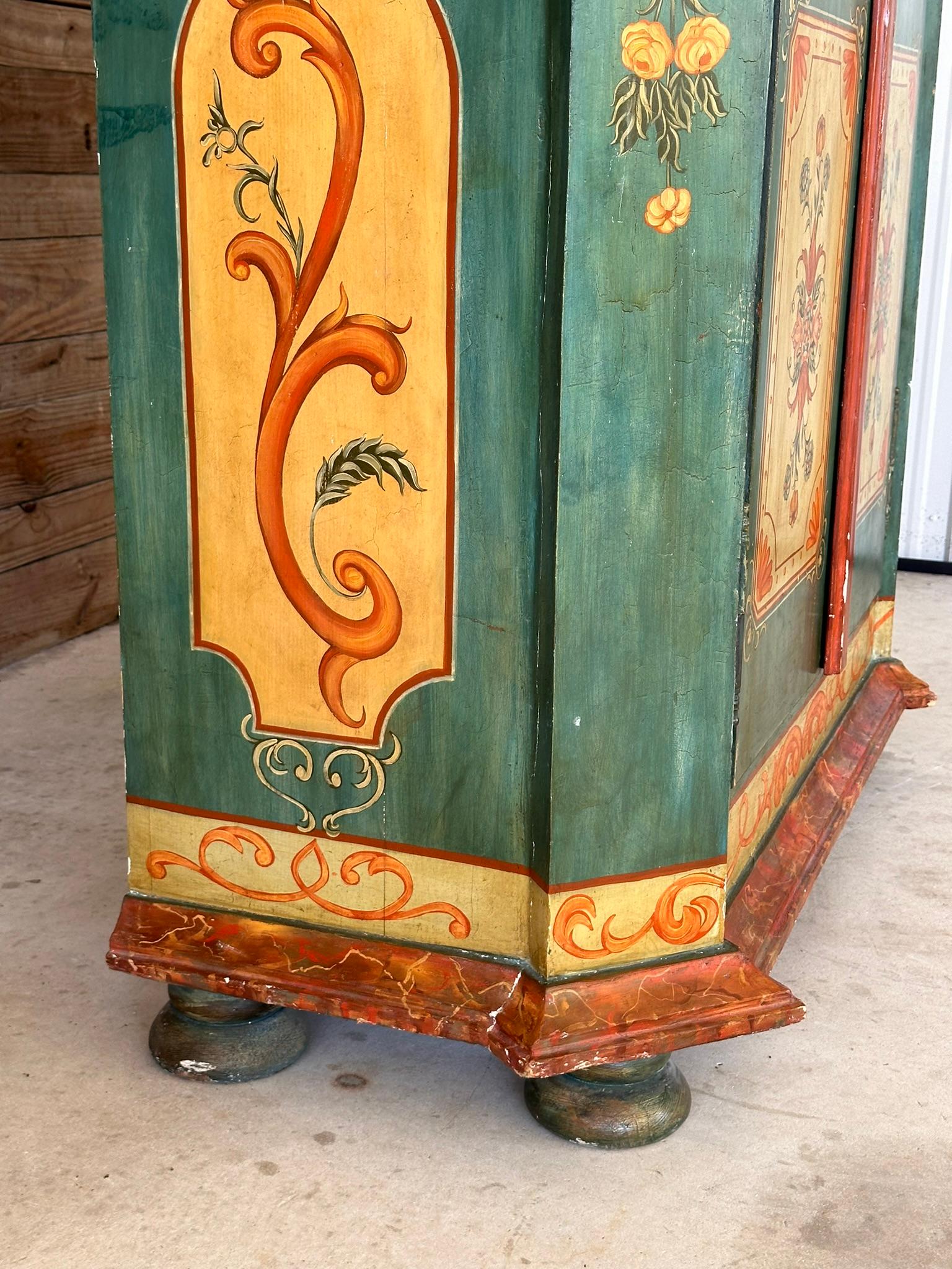 Antique Hand Painted German Armoire Wardrobe 2