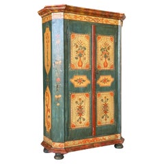 Antique Hand Painted German Armoire Wardrobe