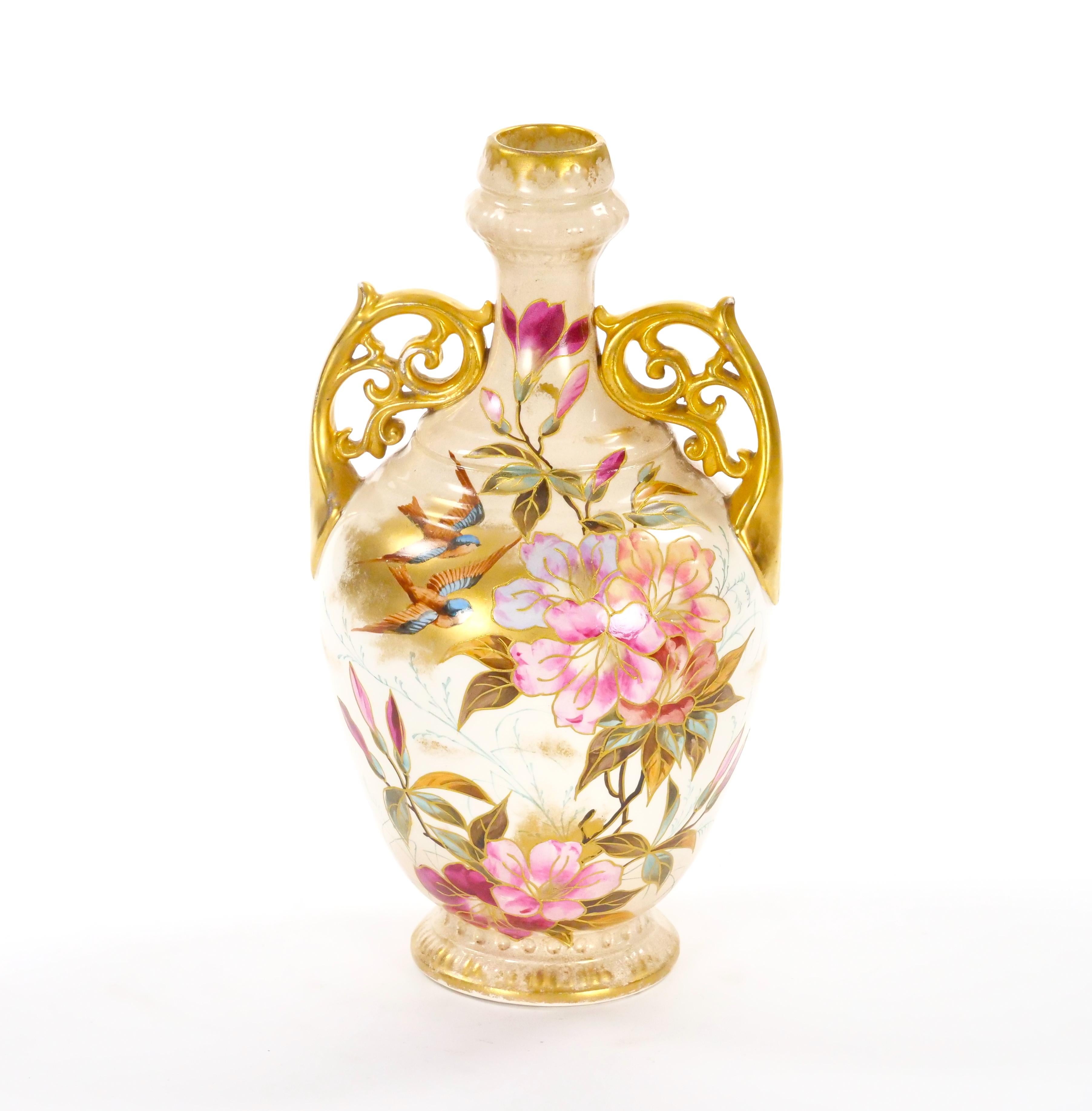 Antique hand Painted / Gilt Decorated German Decorative Piece For Sale 6