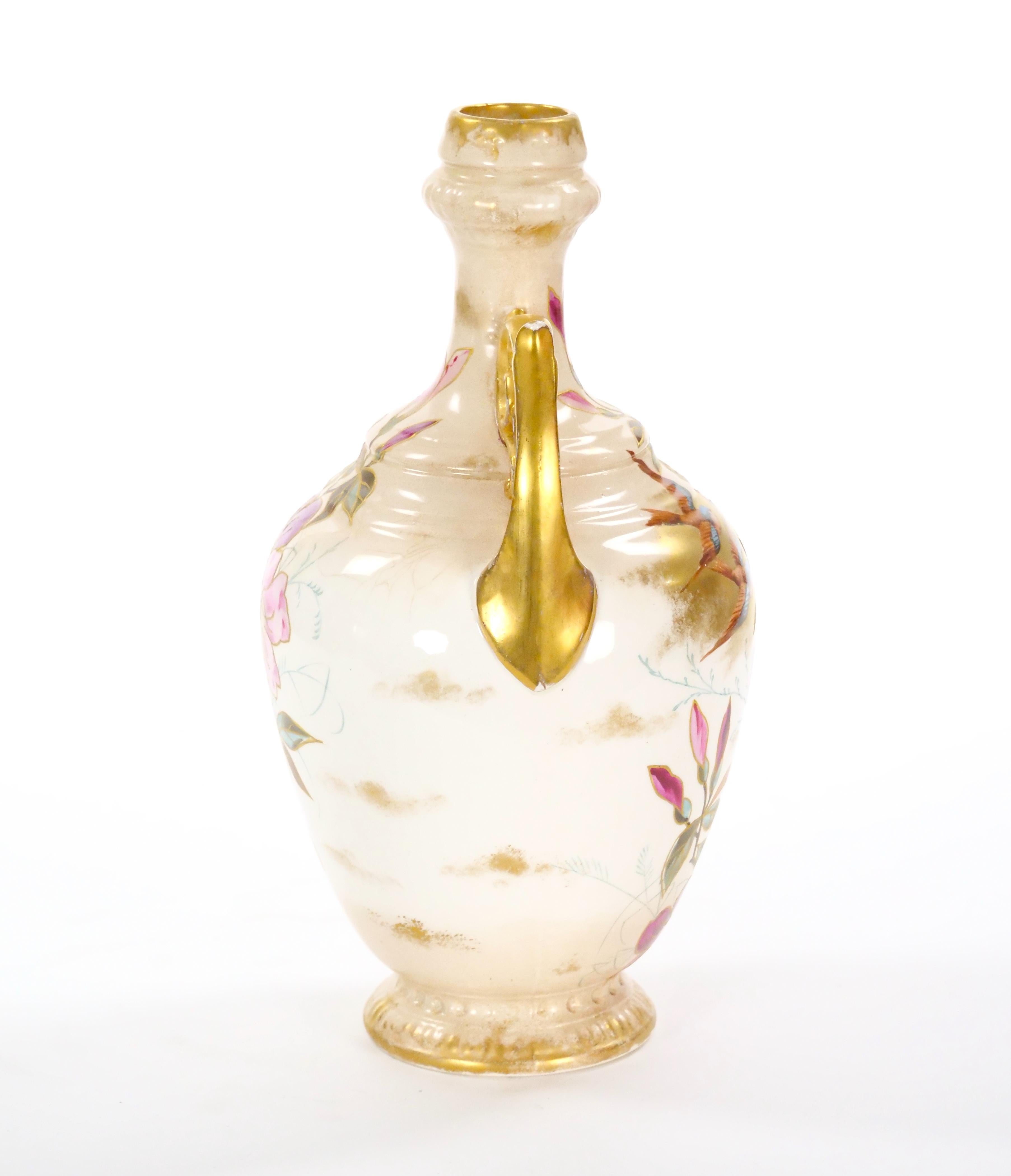 Antique hand Painted / Gilt Decorated German Decorative Piece In Good Condition For Sale In Tarry Town, NY