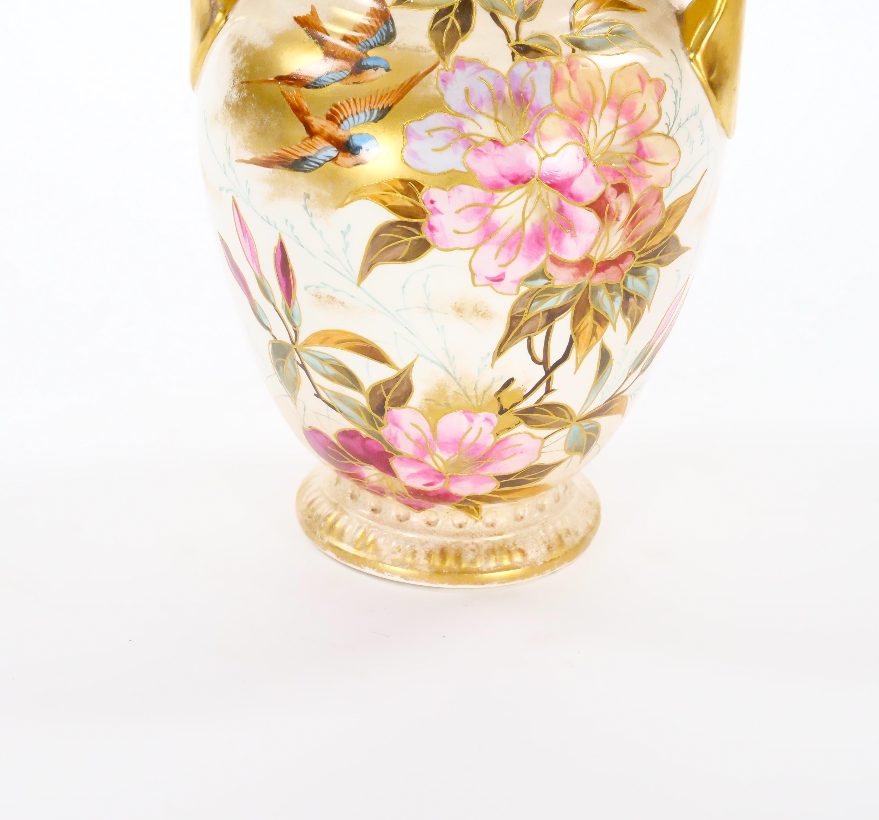 Gold Antique hand Painted / Gilt Decorated German Decorative Piece For Sale