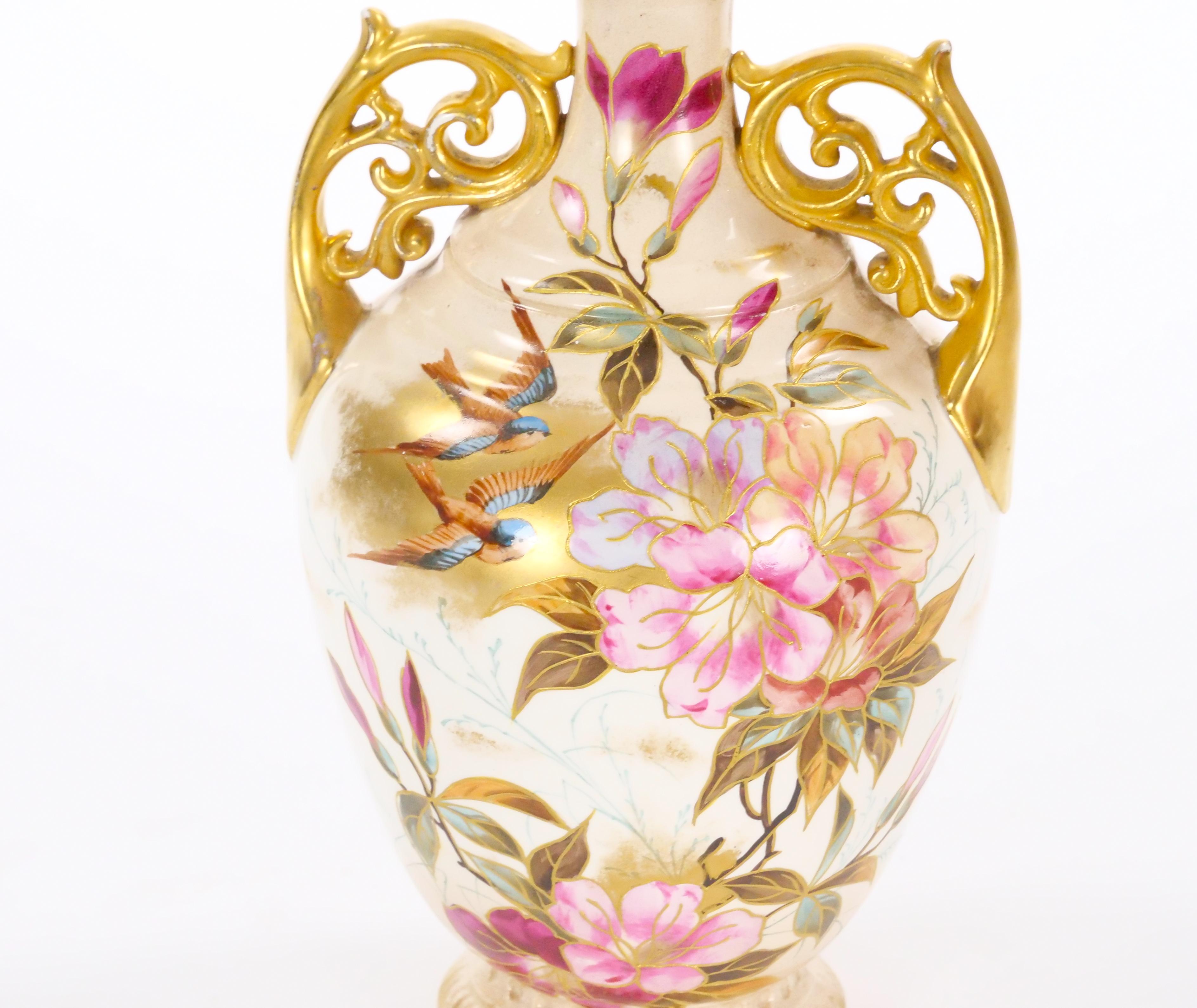 Antique hand Painted / Gilt Decorated German Decorative Piece For Sale 1