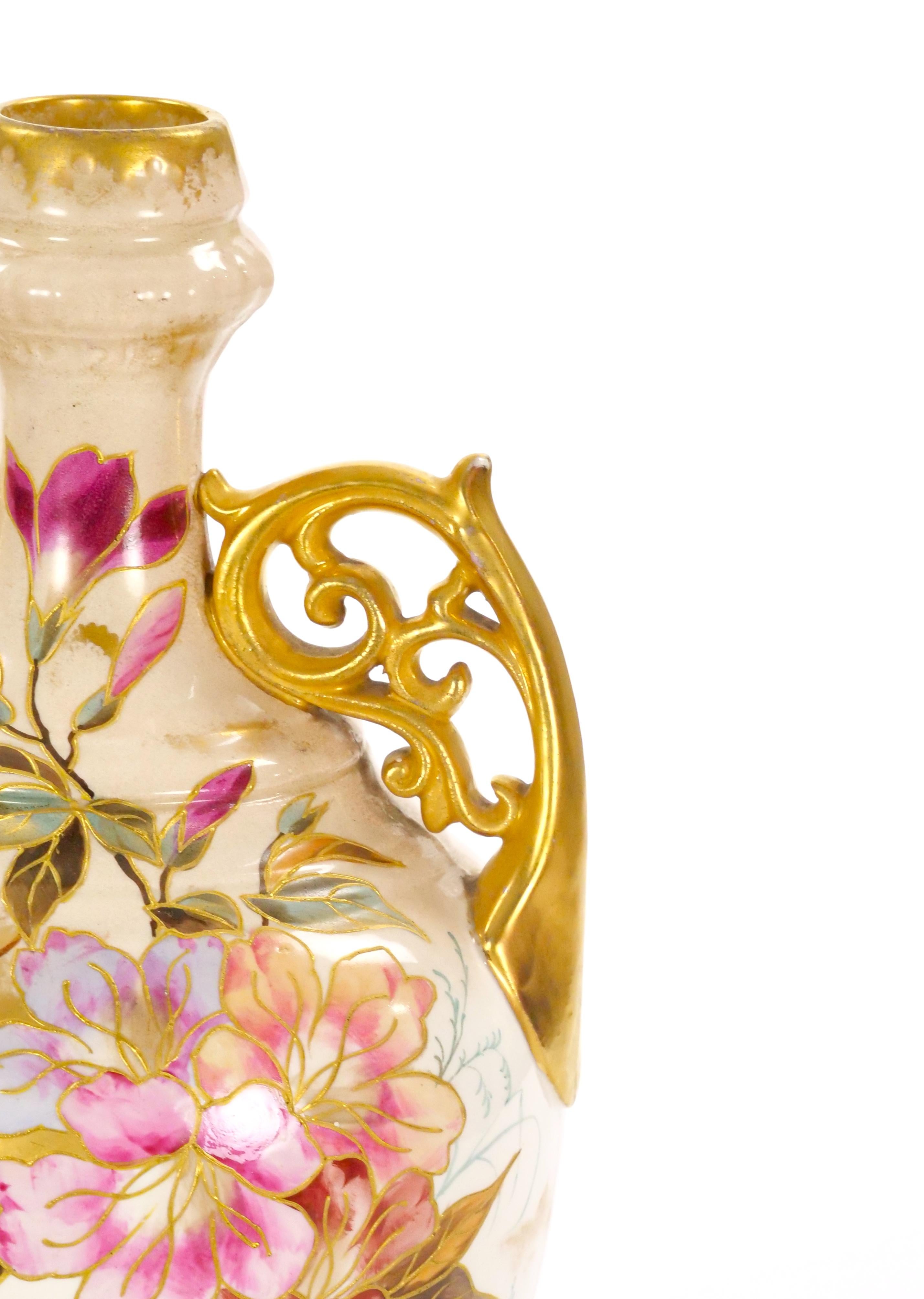 Antique hand Painted / Gilt Decorated German Decorative Piece For Sale 3